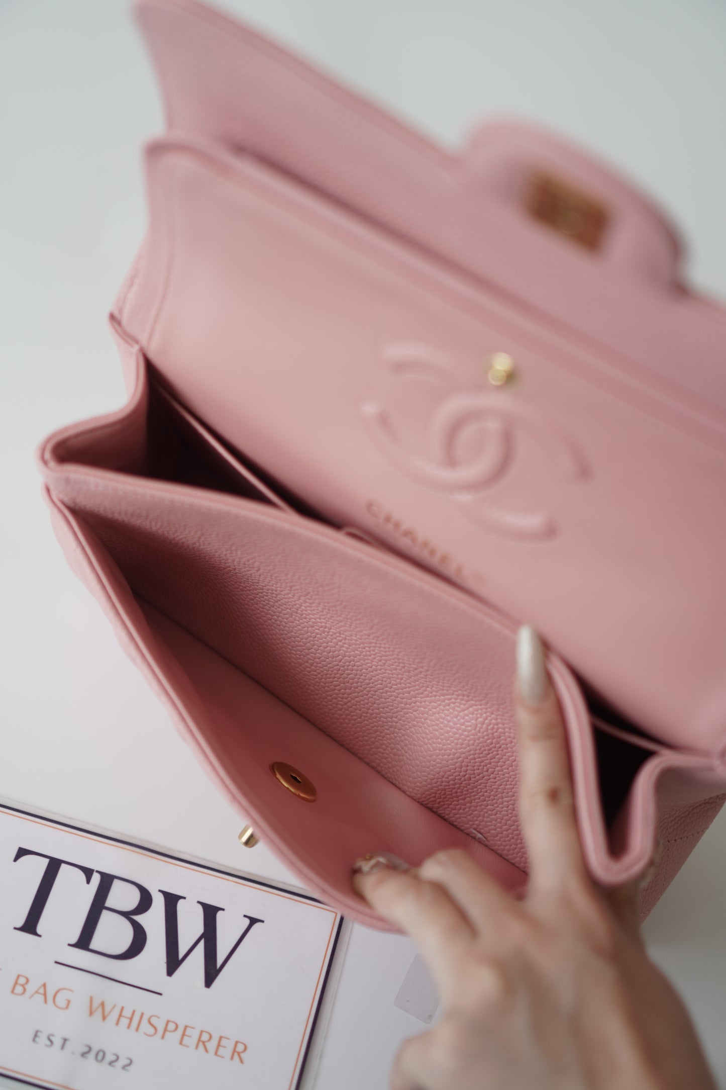 Classic Flap Small – Pink Caviar with Gold Hardware