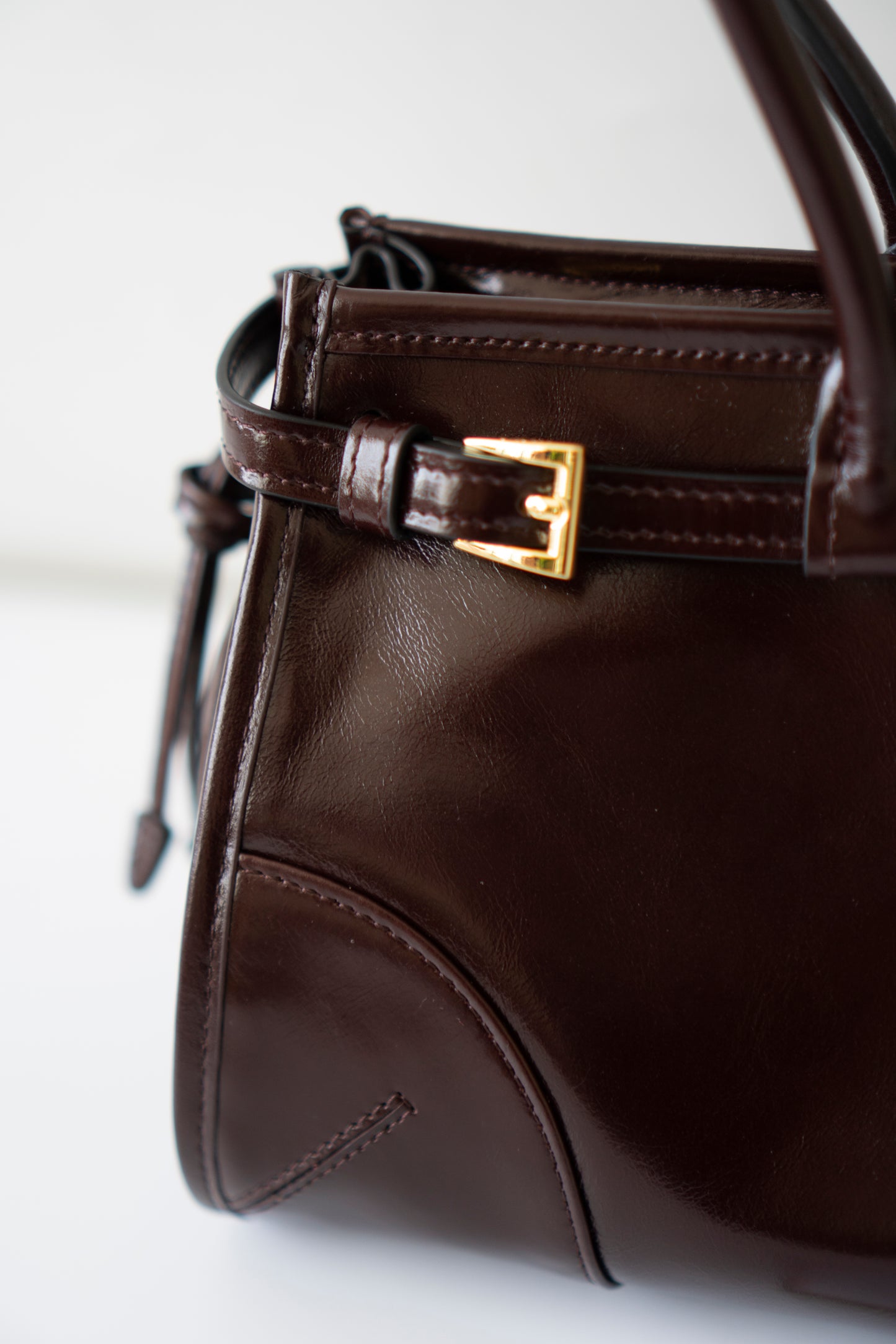 Bonnie Medium – Dark Brown Glossy Calfskin