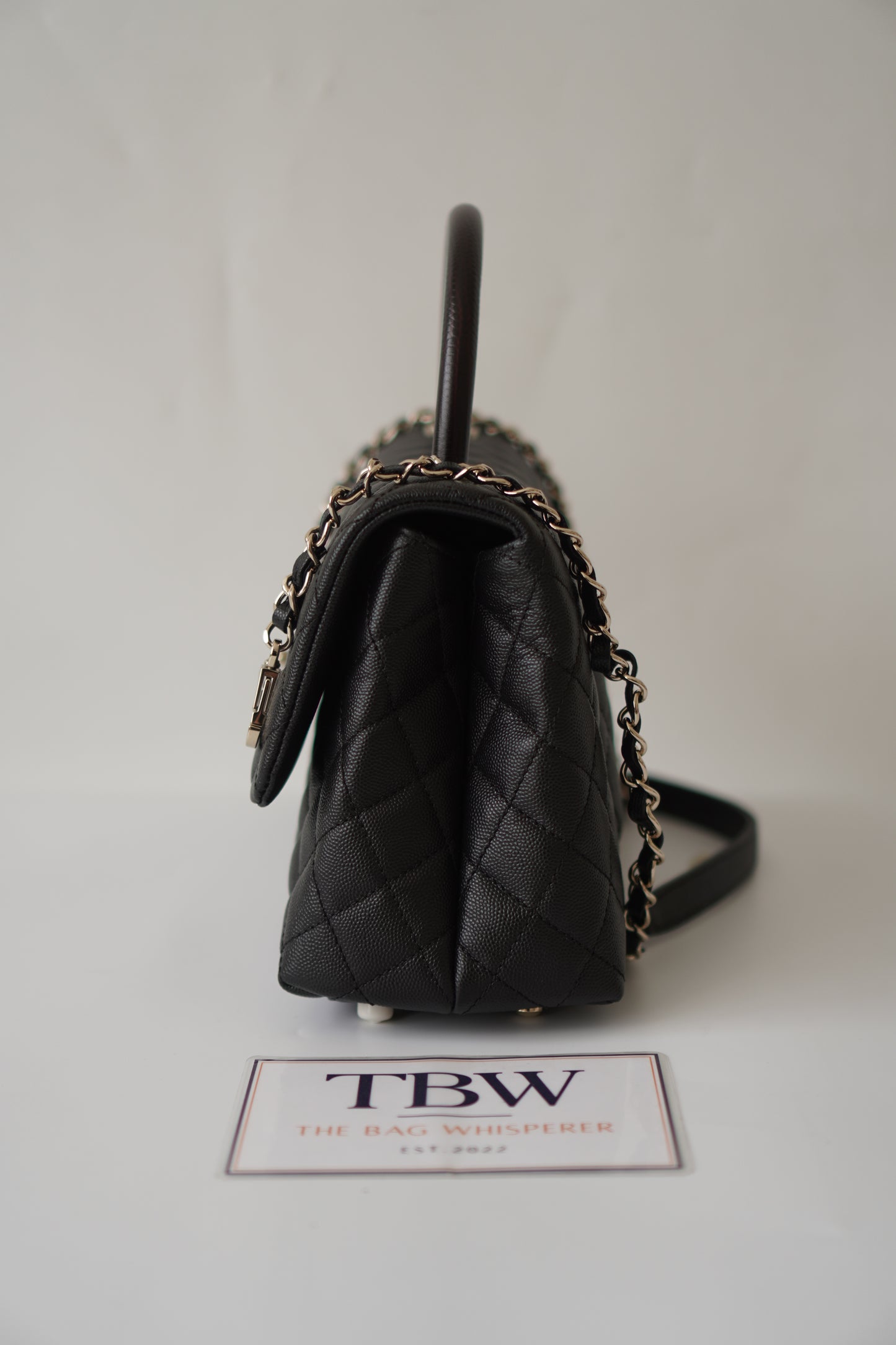 Coco Handle Medium – Black Caviar with Gold Hardware