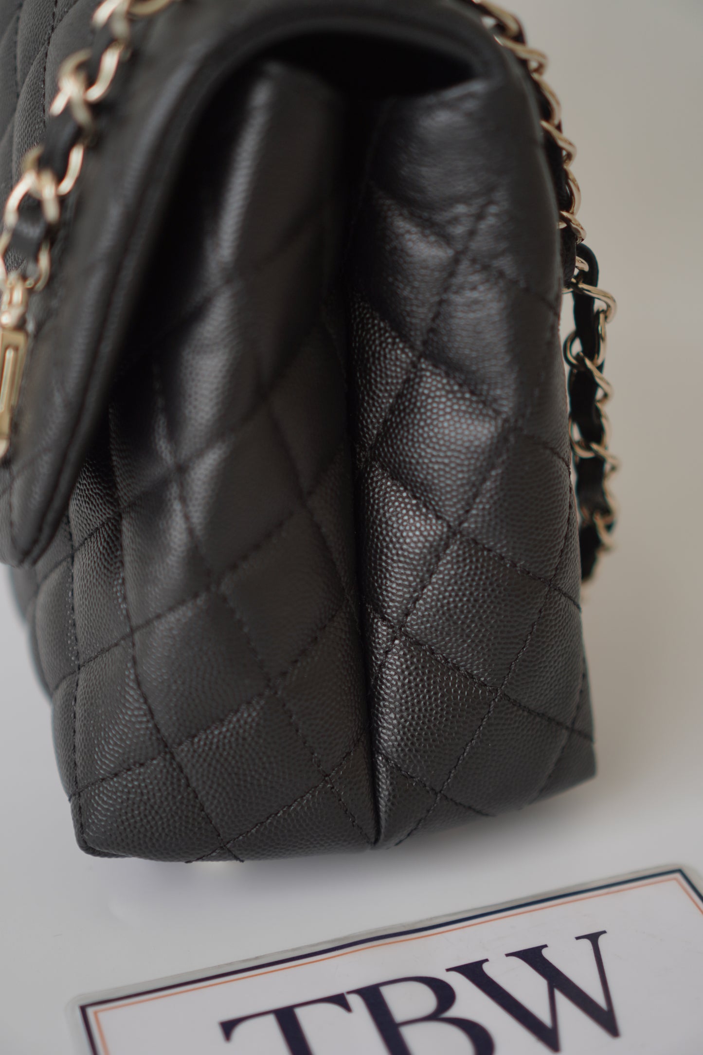 Coco Handle Medium – Black Caviar with Gold Hardware