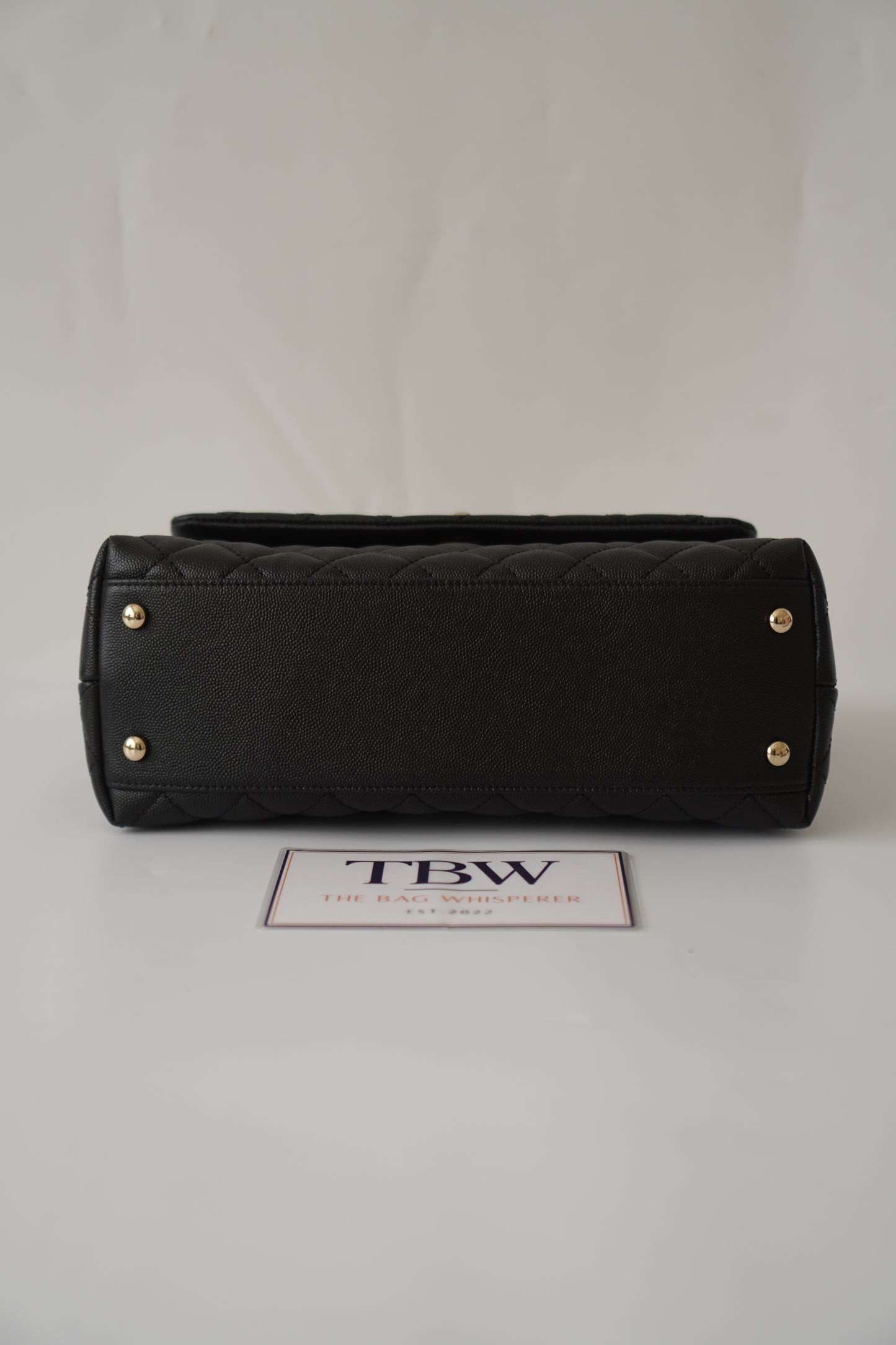 Coco Handle Medium – Black Caviar with Gold Hardware