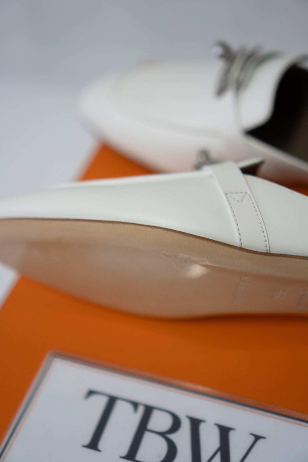 Lock Buckle Leather Mules – Off-White Calfskin with Palladium Hardware