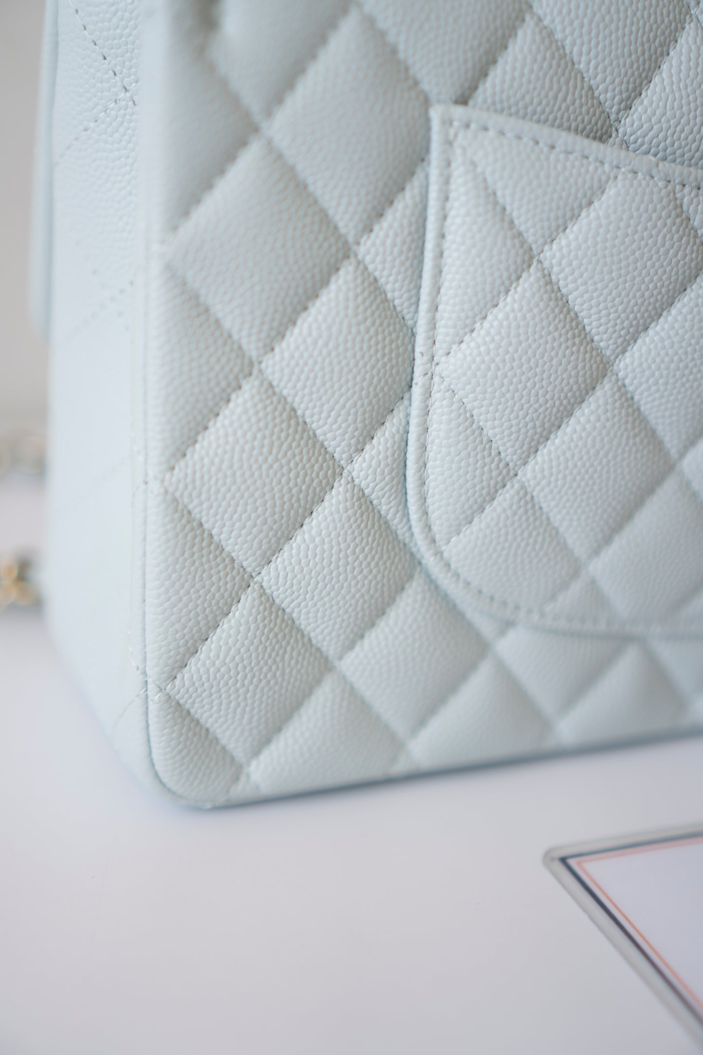Classic Flap Medium – Pastel Light Blue Caviar with Light Gold Hardware