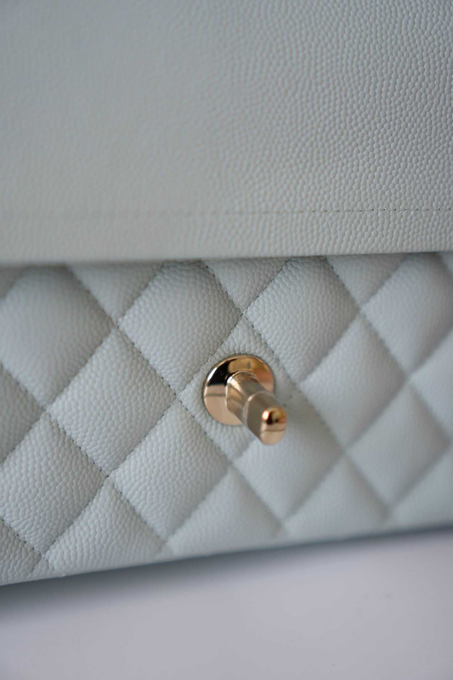 Classic Flap Medium – Pastel Light Blue Caviar with Light Gold Hardware