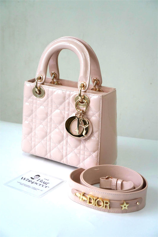 Small Lady Dio R  in Light Pink Patent Leather