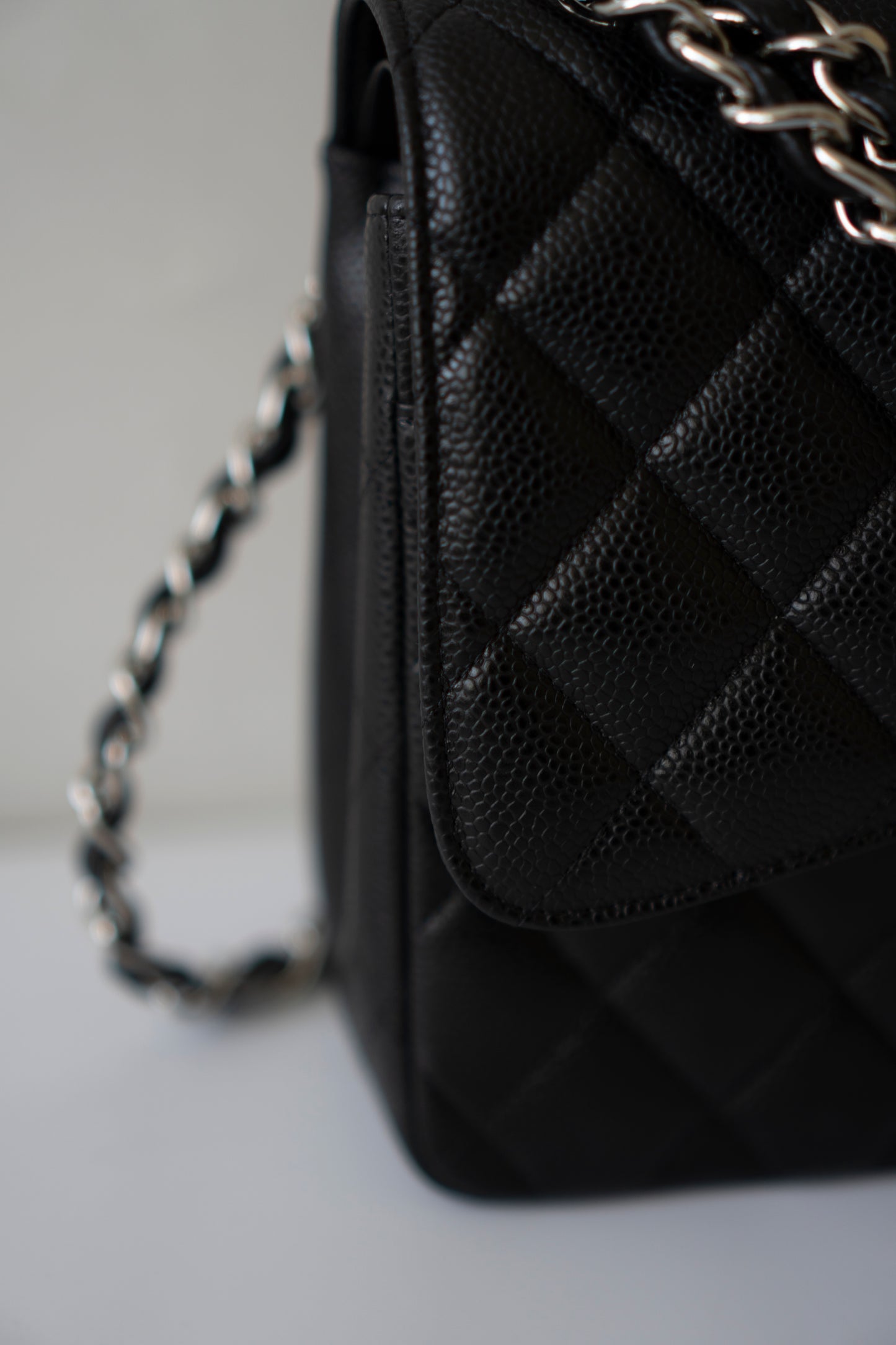 Classic Flap Jumbo – Black Caviar with Silver Hardware