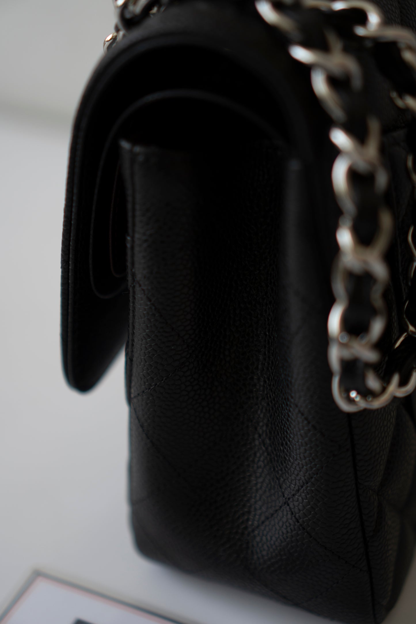 Classic Flap Jumbo – Black Caviar with Silver Hardware