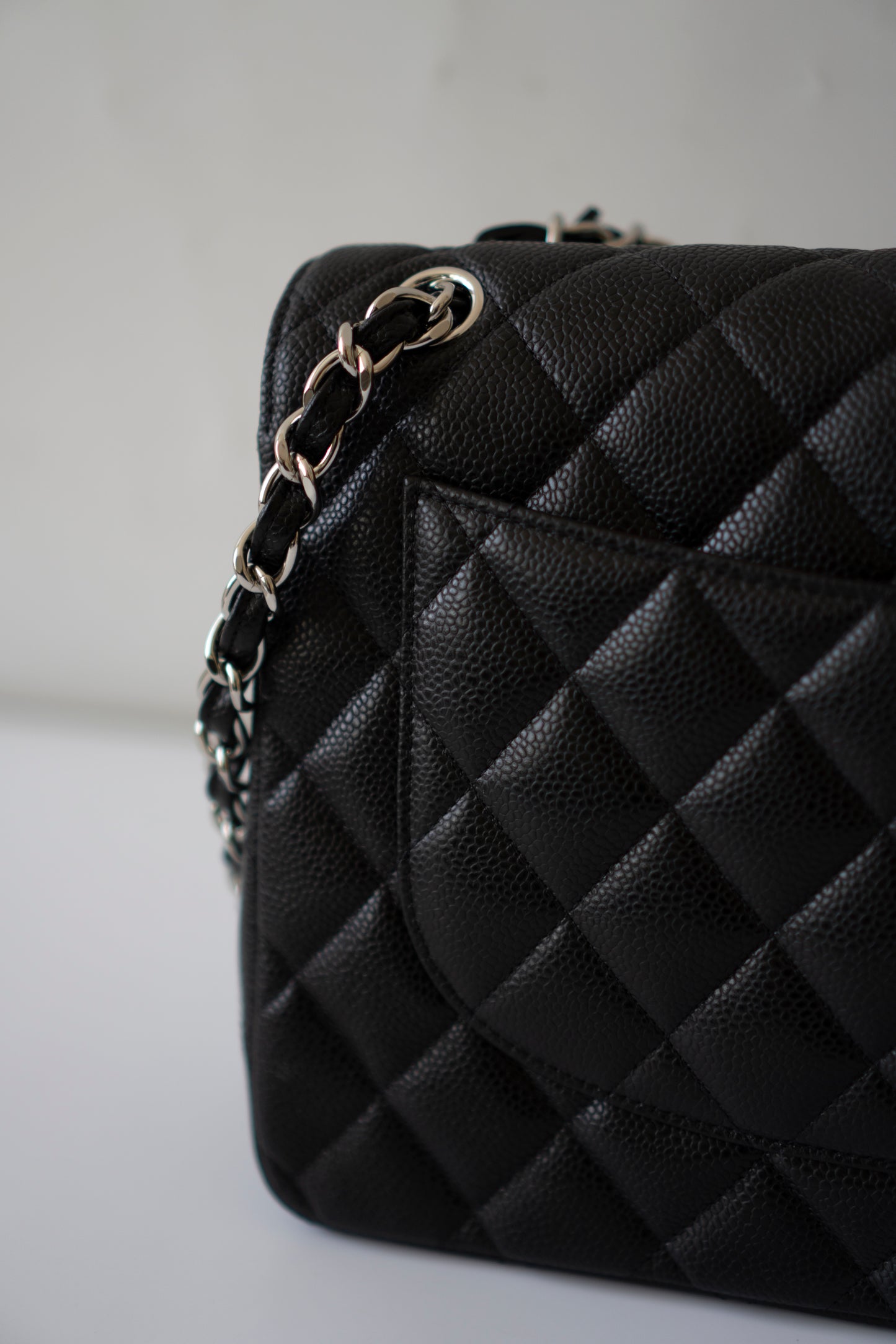 Classic Flap Jumbo – Black Caviar with Silver Hardware