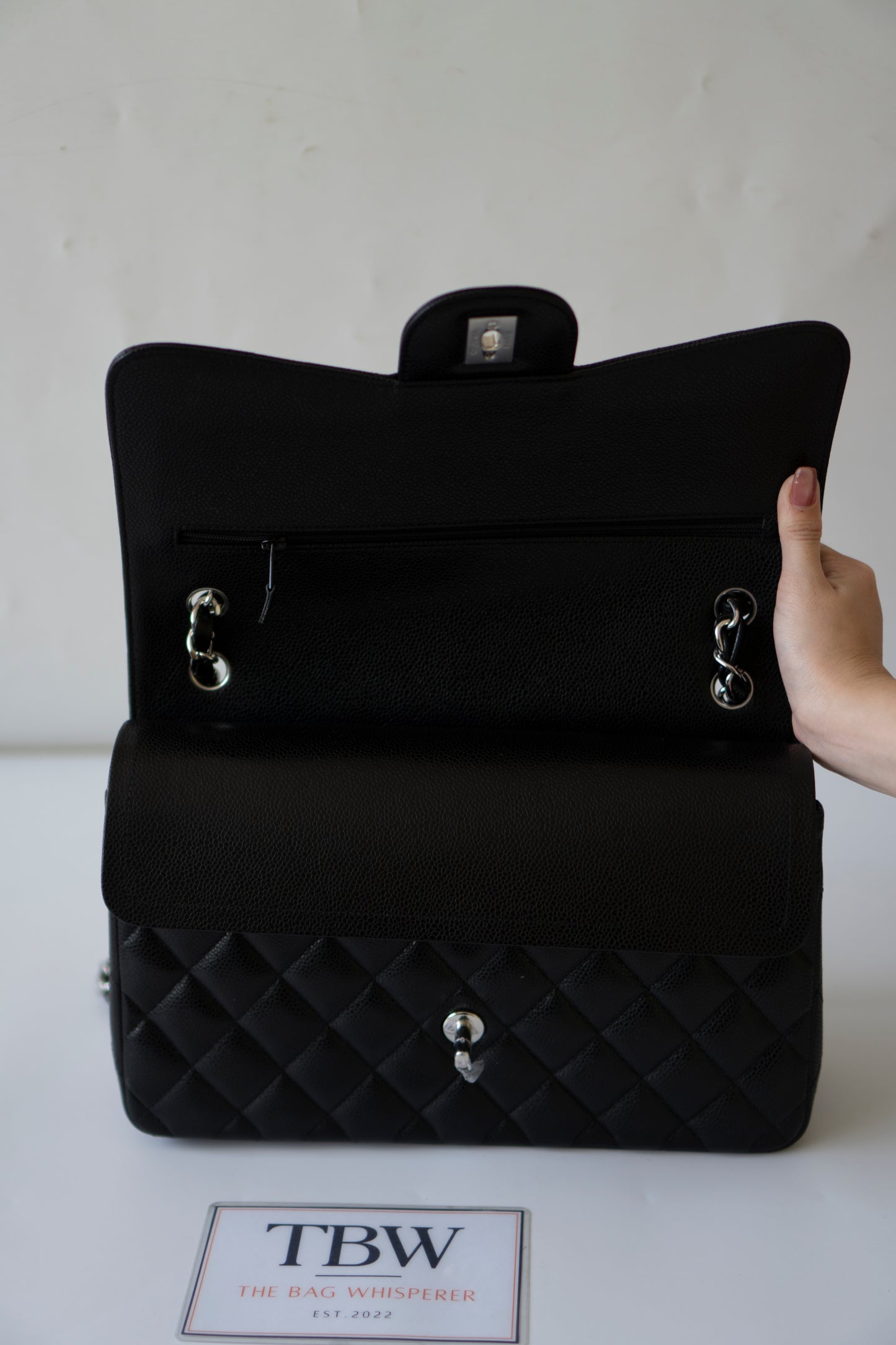 Classic Flap Jumbo – Black Caviar with Silver Hardware