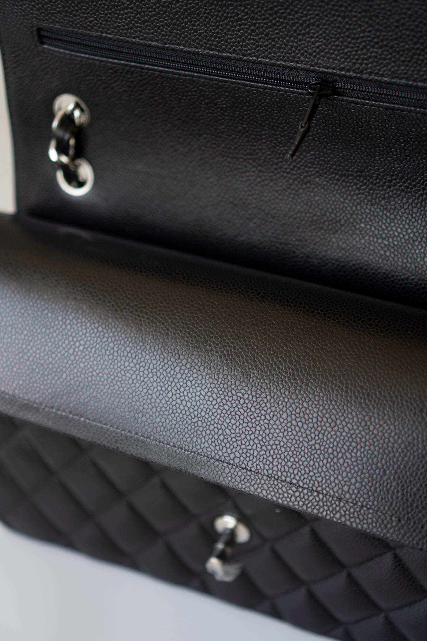 Classic Flap Jumbo – Black Caviar with Silver Hardware