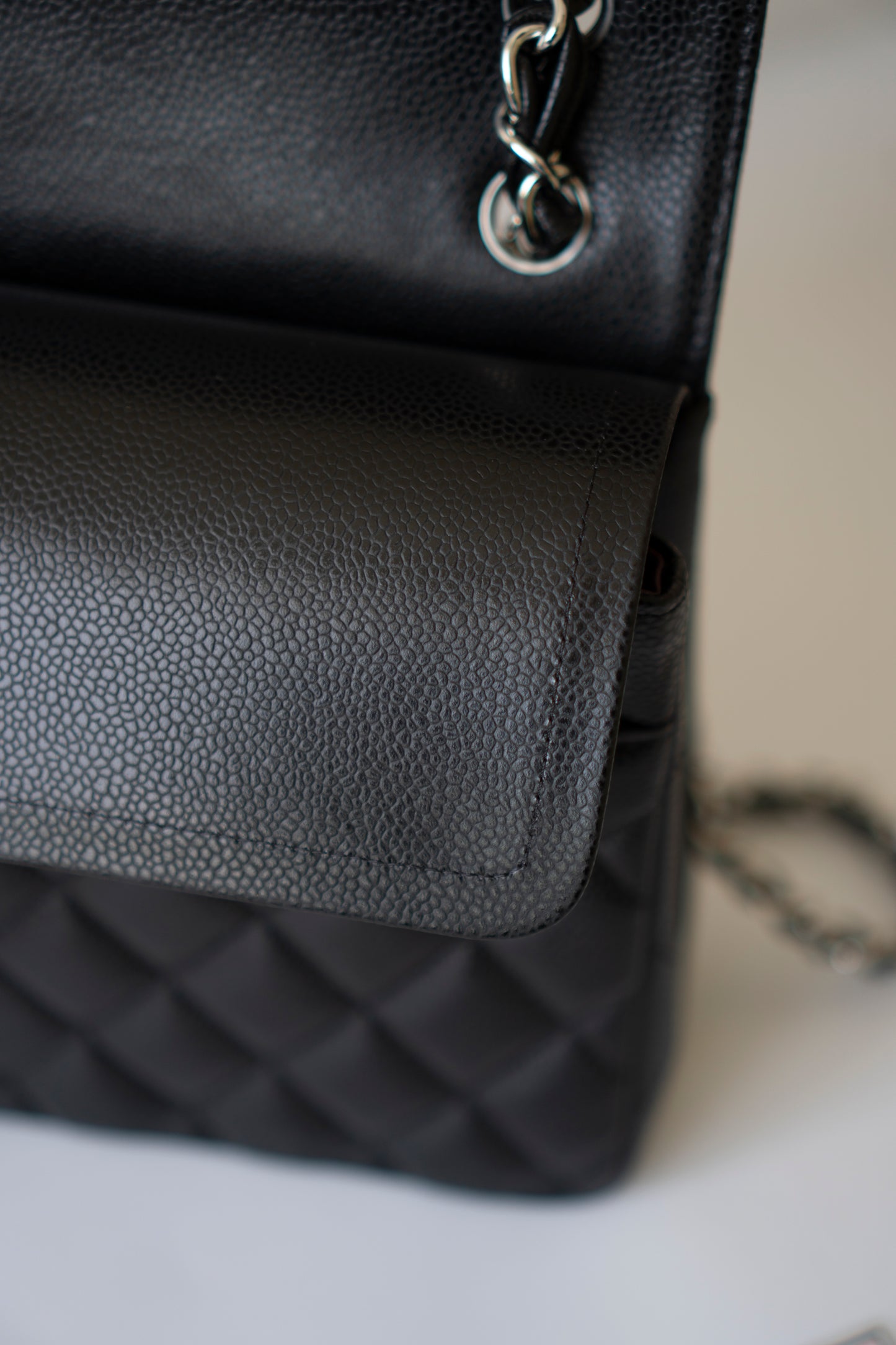 Classic Flap Jumbo – Black Caviar with Silver Hardware