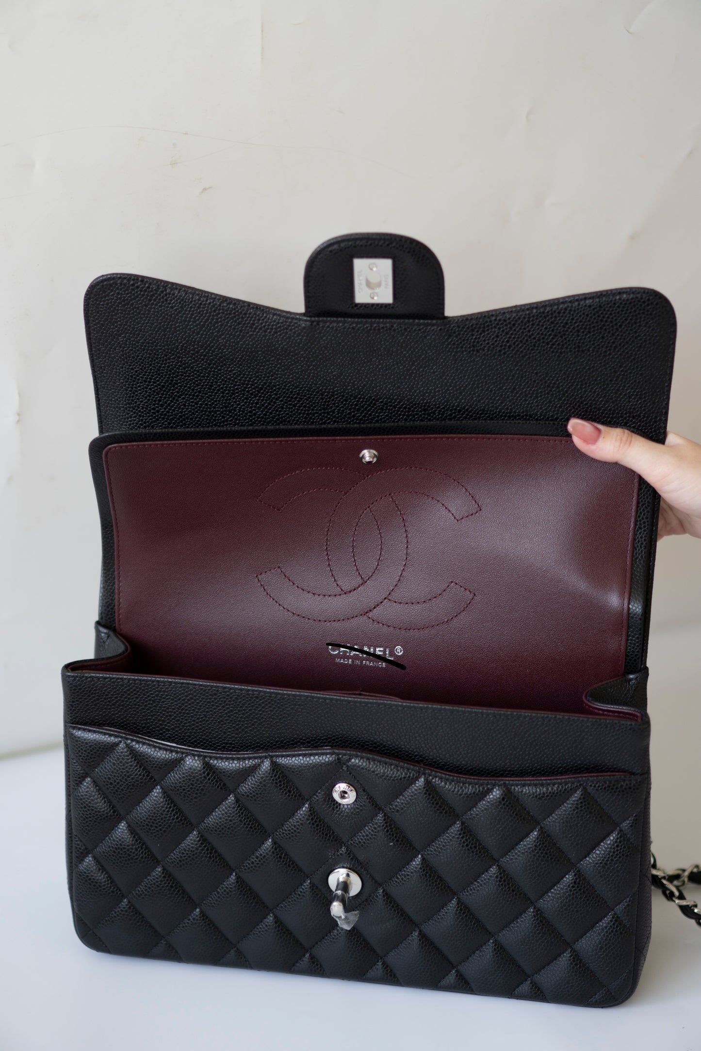 Classic Flap Jumbo – Black Caviar with Silver Hardware
