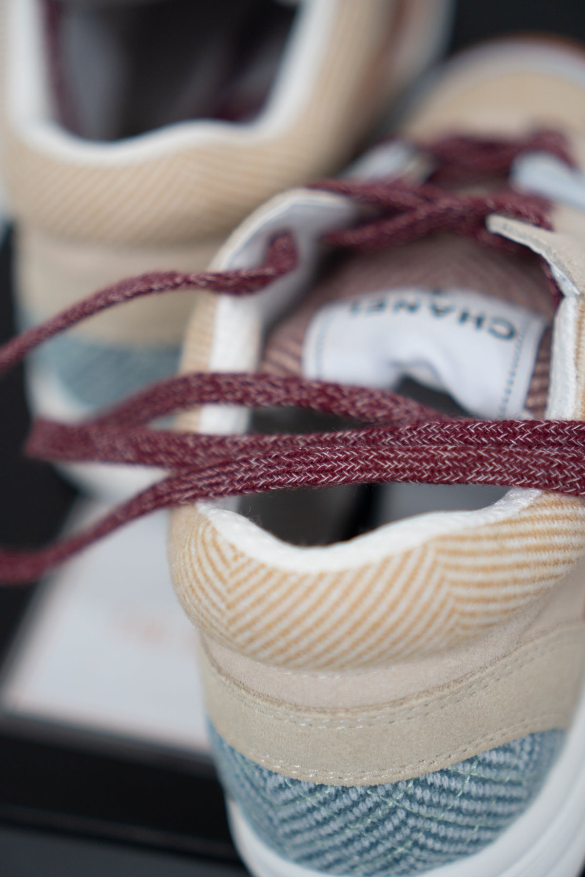 CC Fabric Suede Calfskin Sneakers – Pink Beige