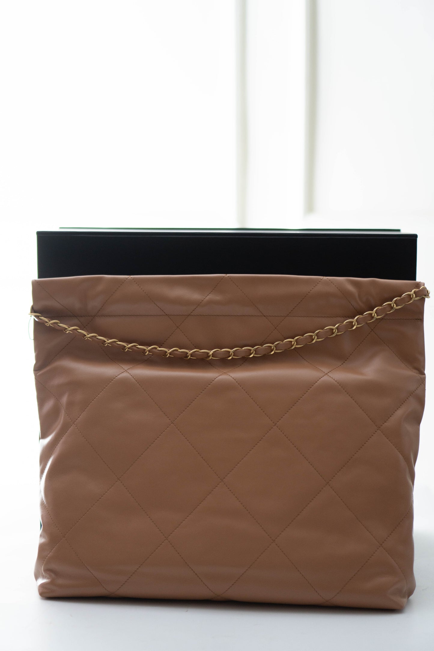 C22 in Medium Rich Caramel Calfskin with Gold Hardware