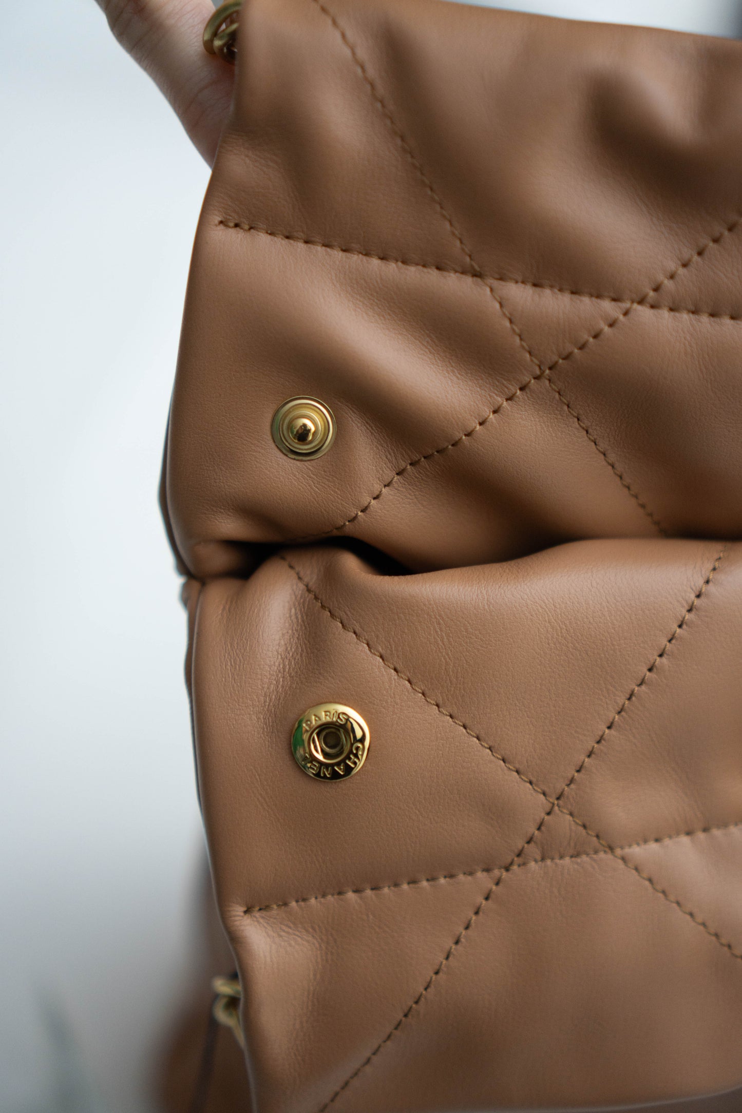 C22 in Medium Rich Caramel Calfskin with Gold Hardware