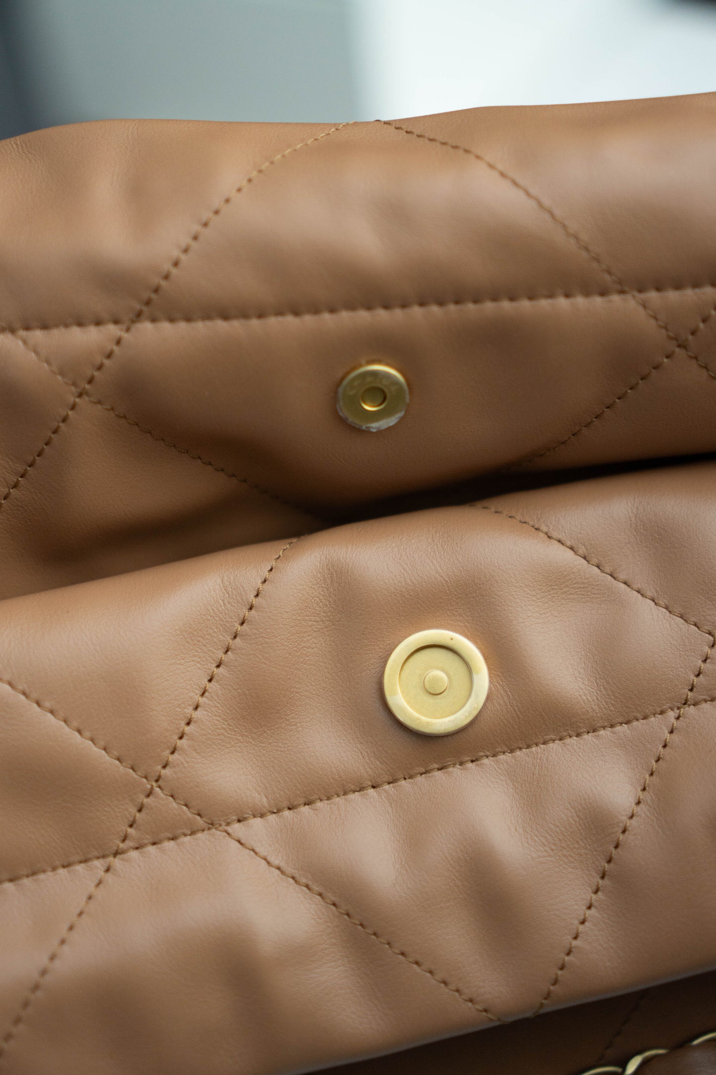 C22 in Medium Rich Caramel Calfskin with Gold Hardware