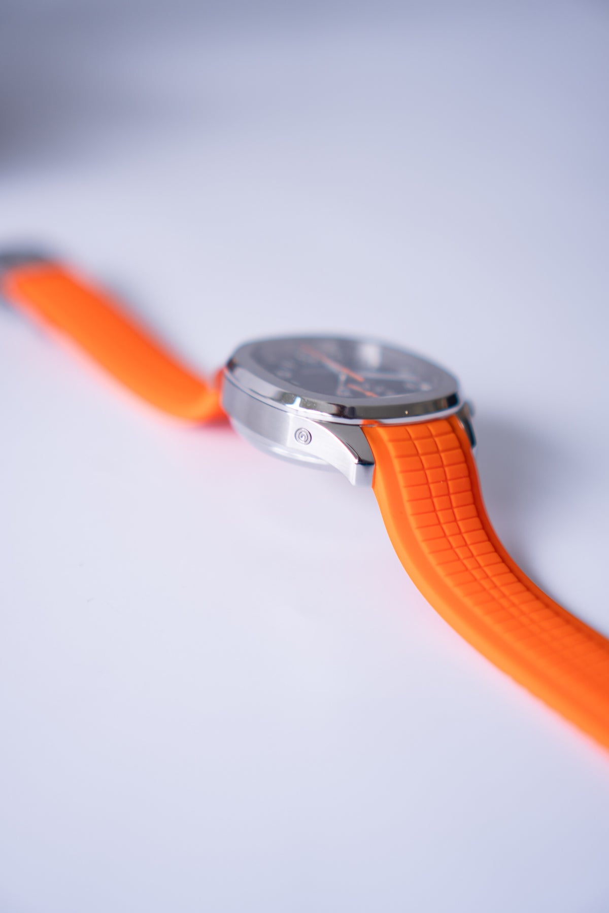 Aquanaut Chronograph Stainless Steel Watch – Black Dial & Orange Composite Strap