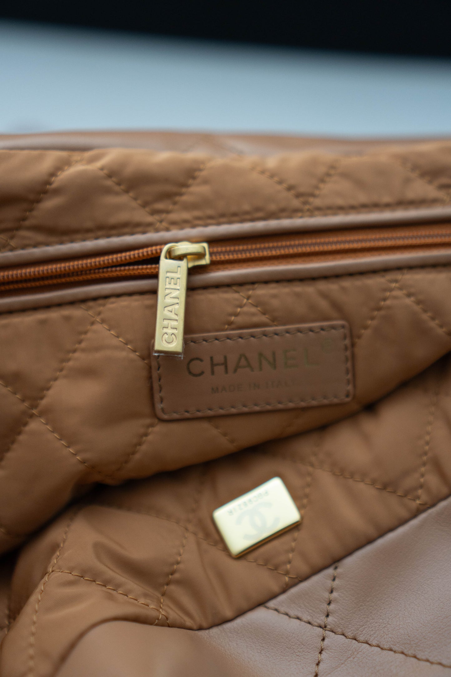C22 in Medium Rich Caramel Calfskin with Gold Hardware