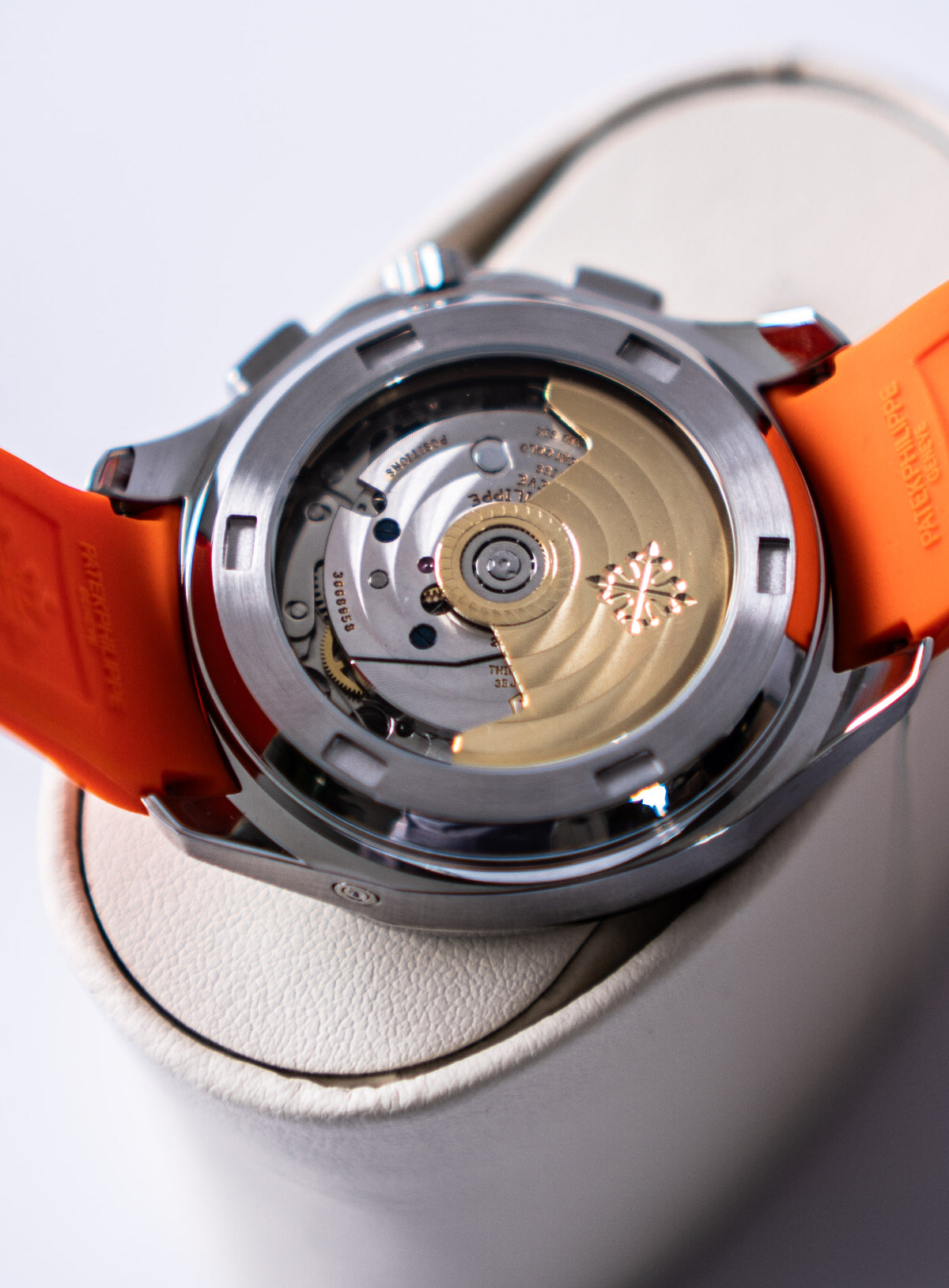 Aquanaut Chronograph Stainless Steel Watch – Black Dial & Orange Composite Strap