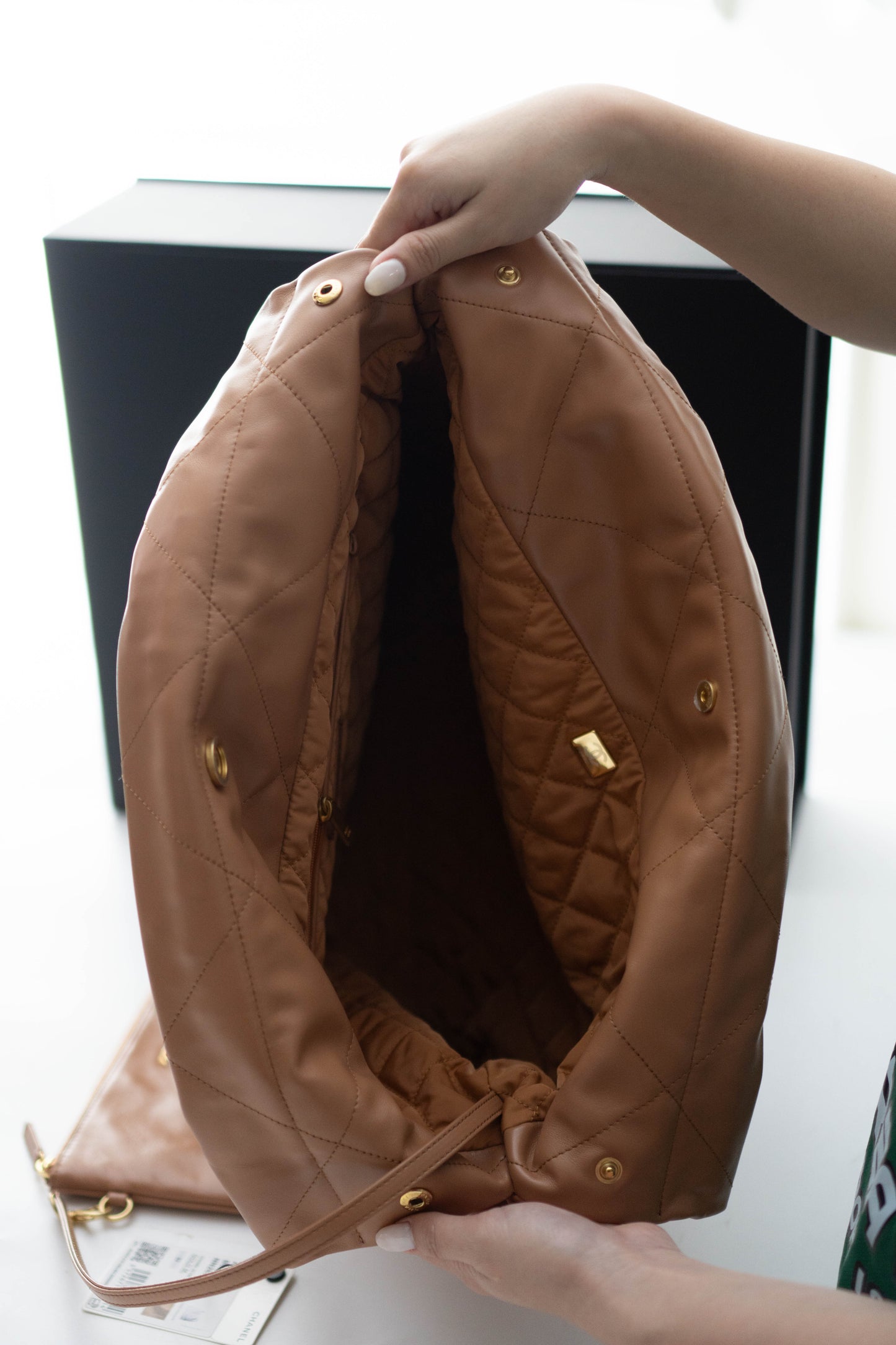 C22 in Medium Rich Caramel Calfskin with Gold Hardware