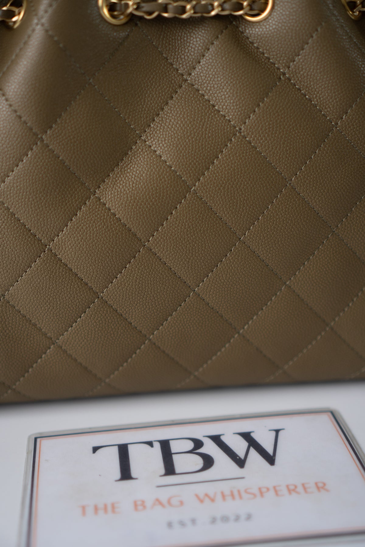 C25 Small Caviar – Khaki Green with Gold Hardware