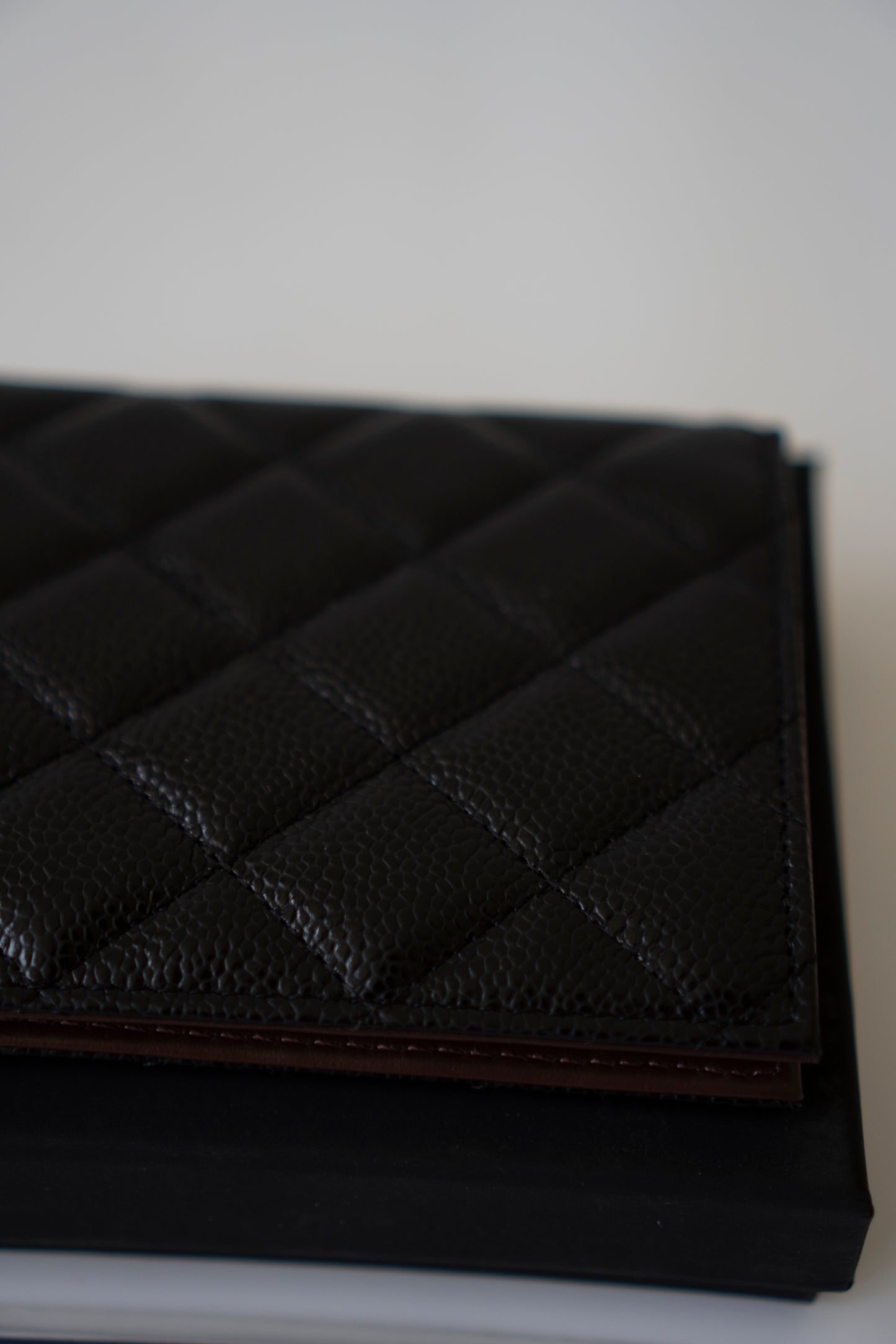 Classic Passport Holder – Black Caviar with Gold Hardware