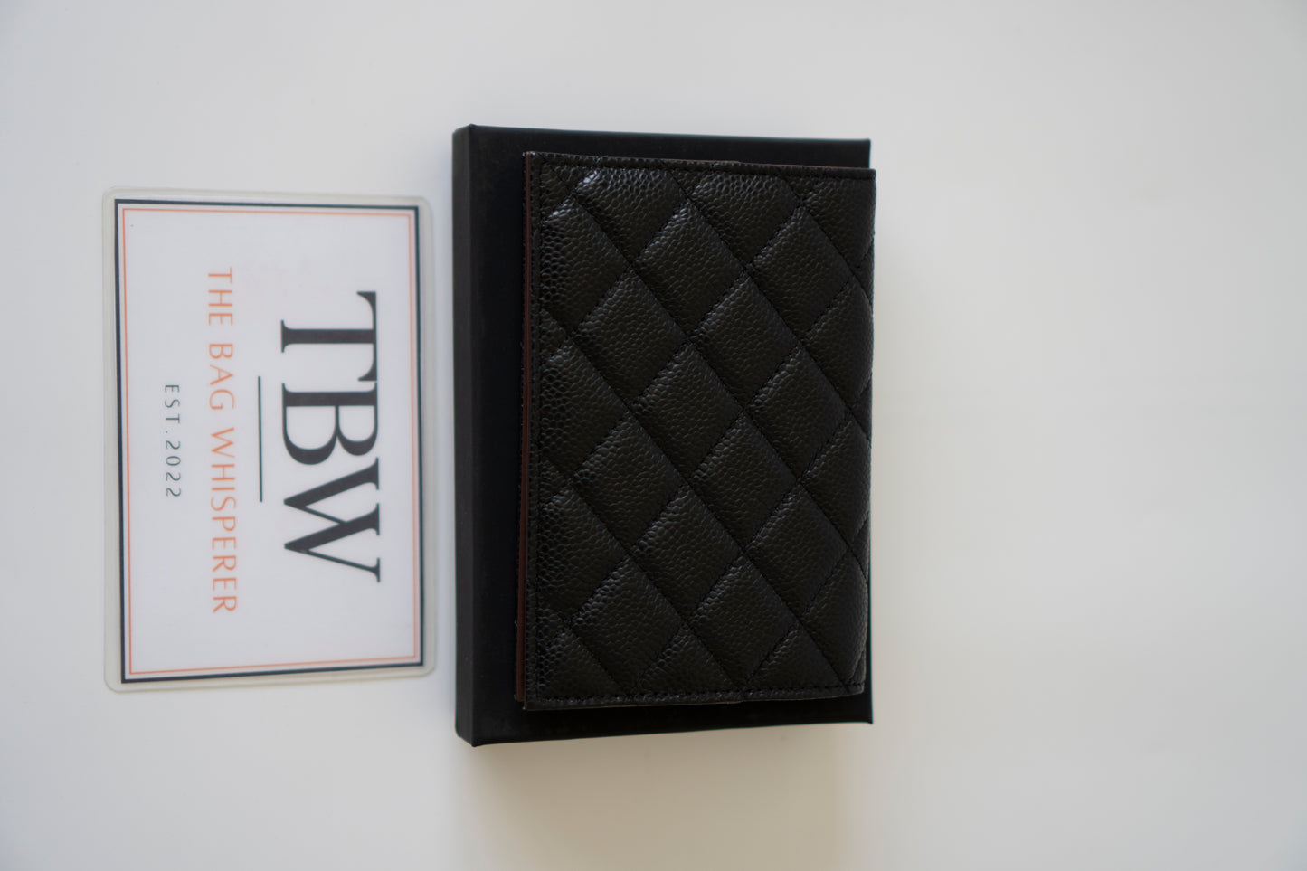 Classic Passport Holder – Black Caviar with Gold Hardware
