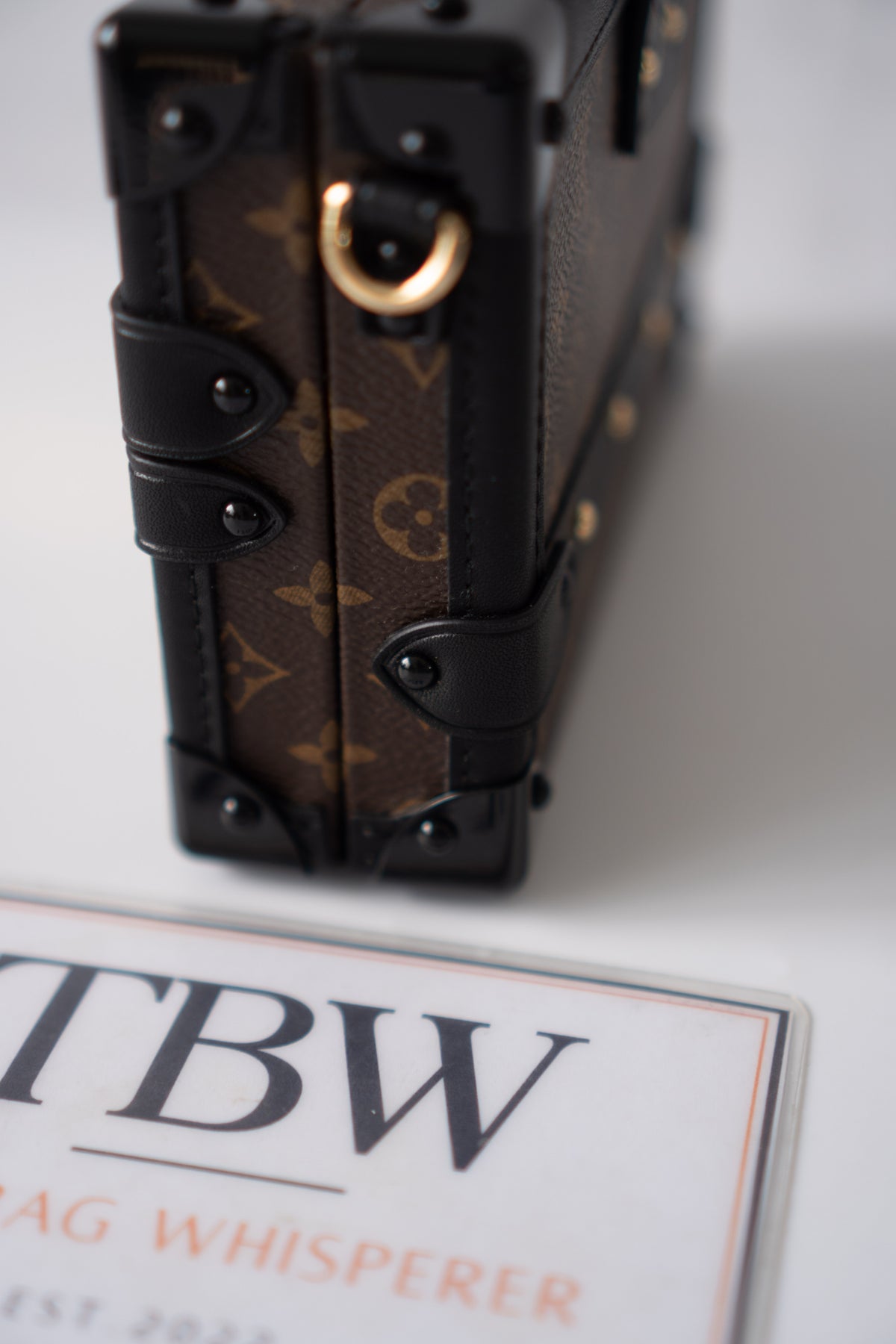 Petite Malle – Monogram Canvas with Black Calfskin & Gold-Tone Hardware