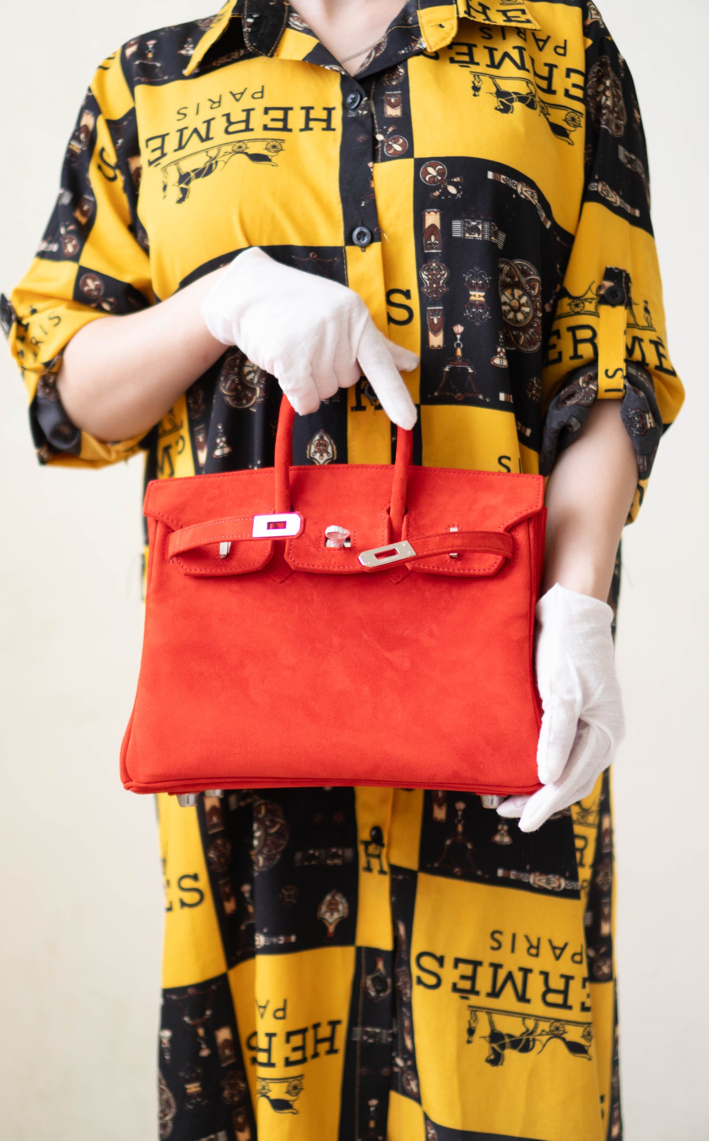 Birkin 25 Doblis in Rouge Vif suede