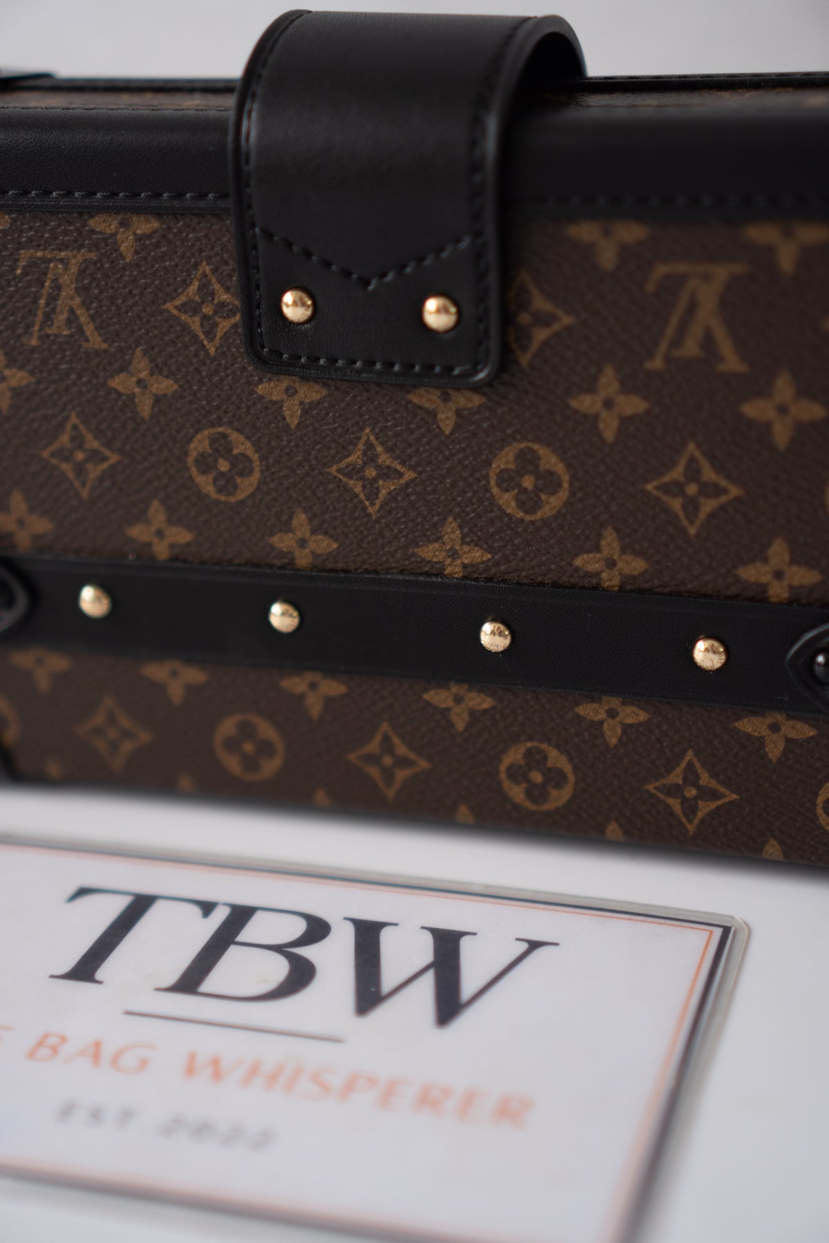 Petite Malle – Monogram Canvas with Black Calfskin & Gold-Tone Hardware