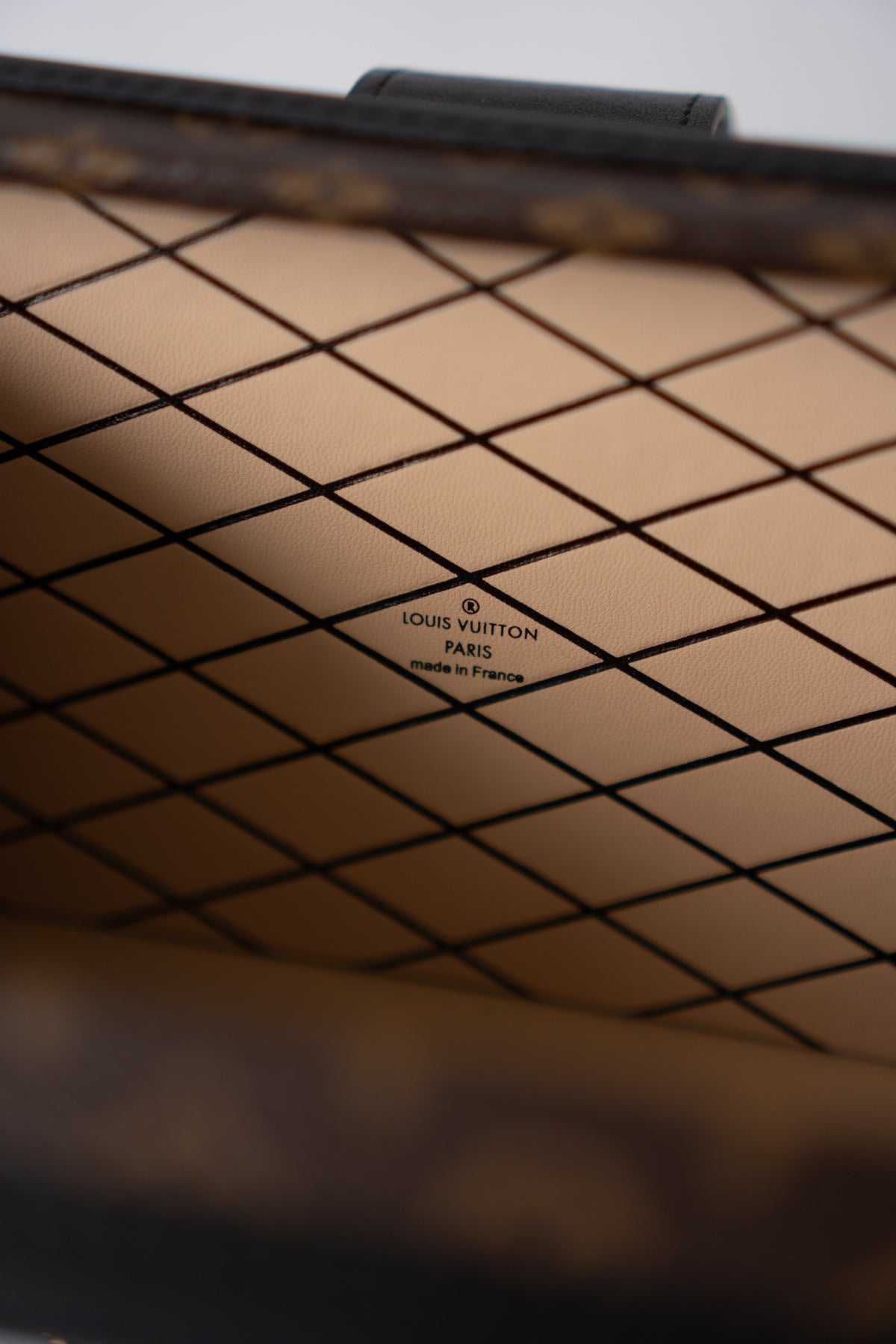 Petite Malle – Monogram Canvas with Black Calfskin & Gold-Tone Hardware