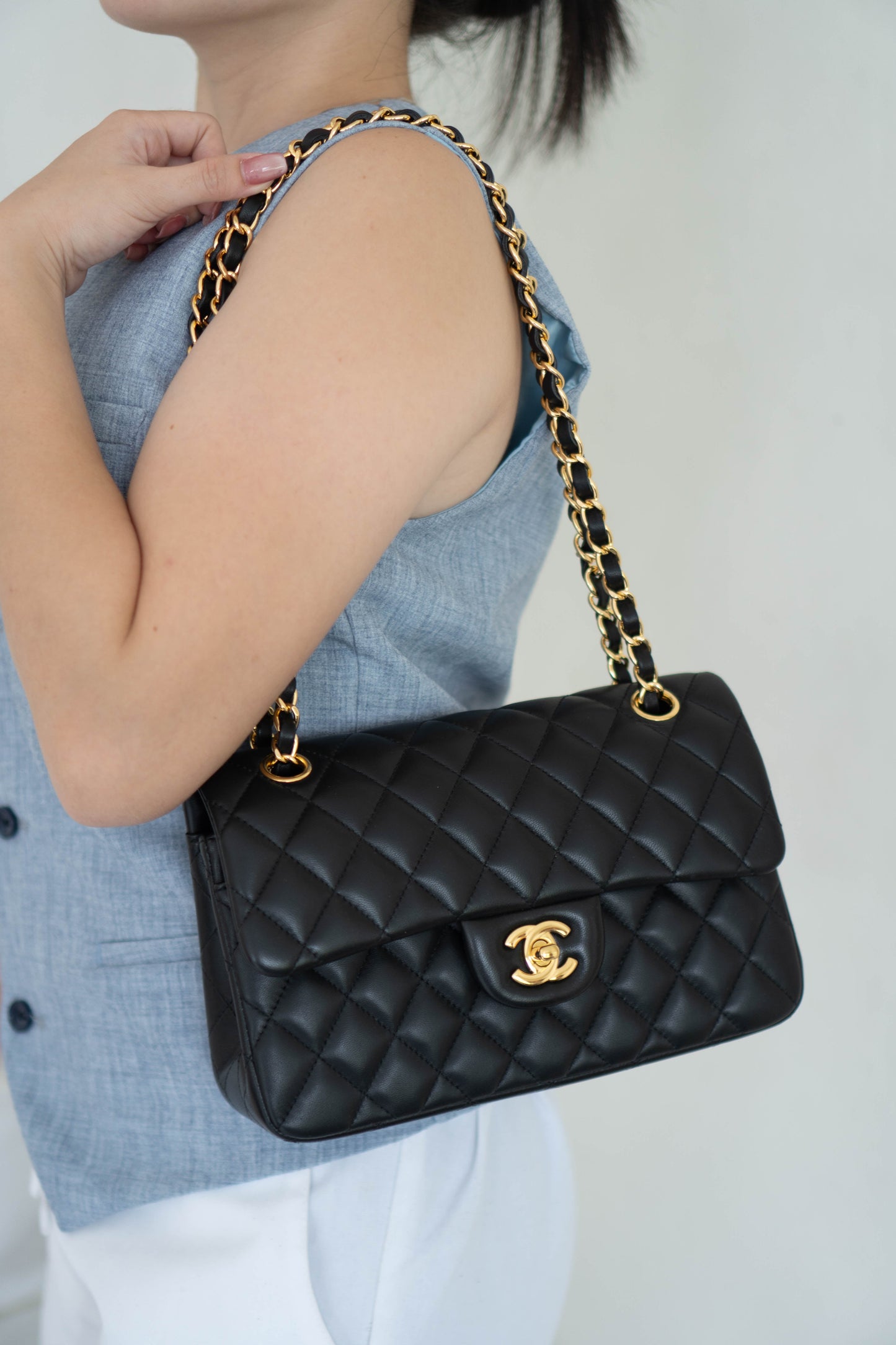 Classic Flap Small – Black Lambskin with Gold Hardware