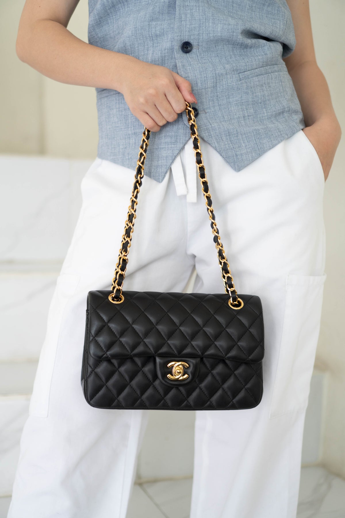 Classic Flap Small – Black Lambskin with Gold Hardware