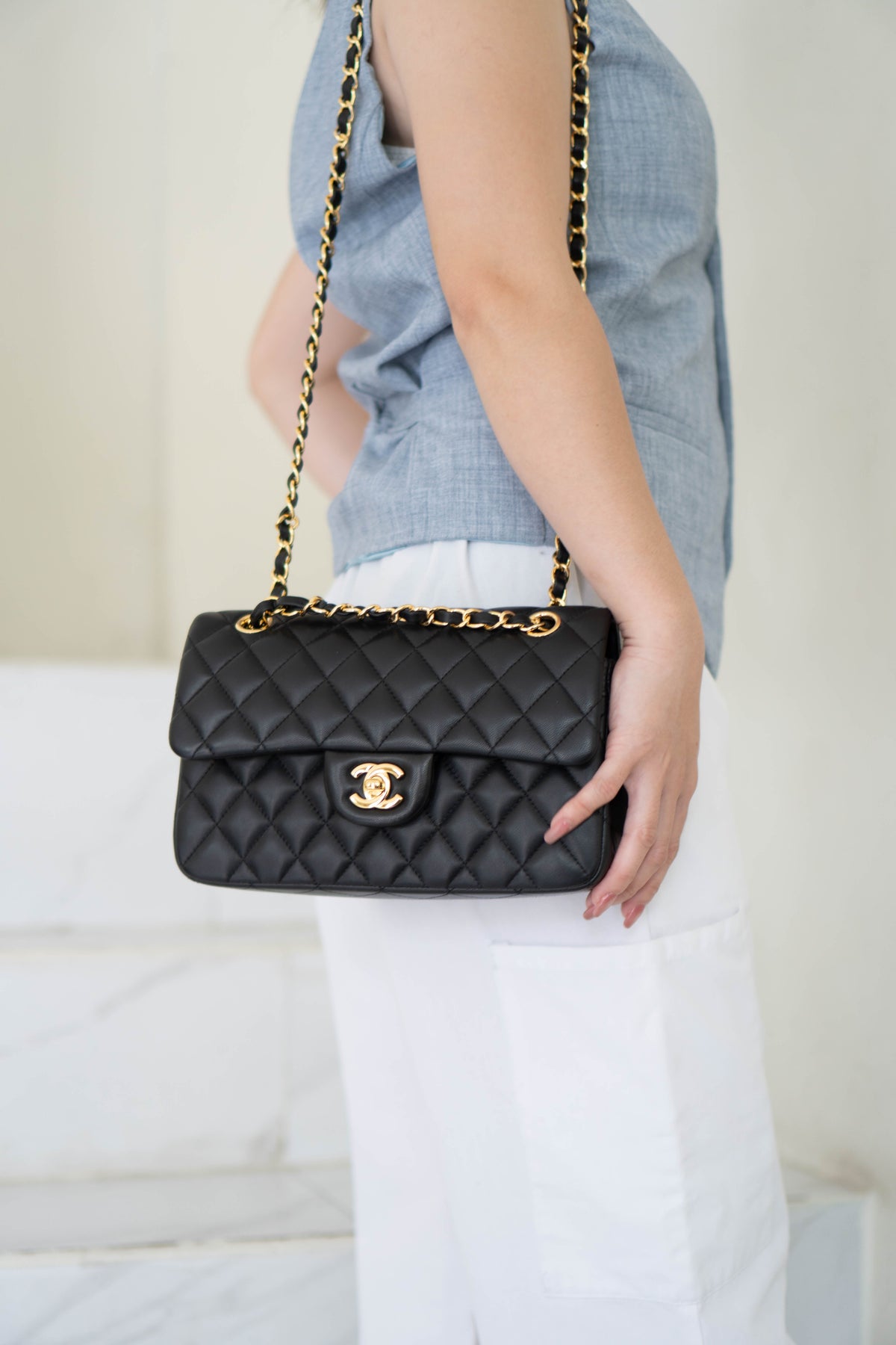 Classic Flap Small – Black Lambskin with Gold Hardware