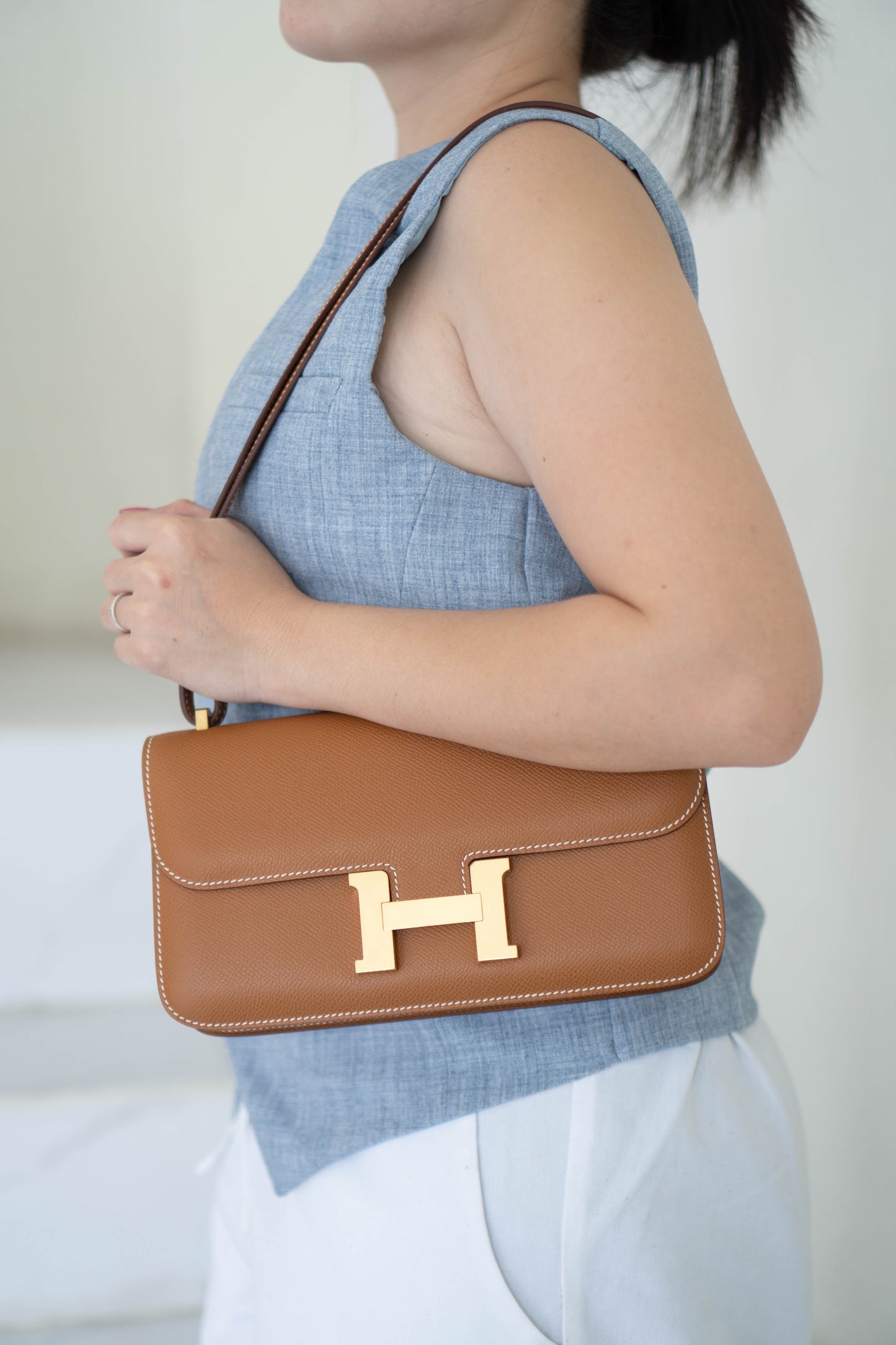 Constance Elan – Gold Epsom Leather with Gold Hardware