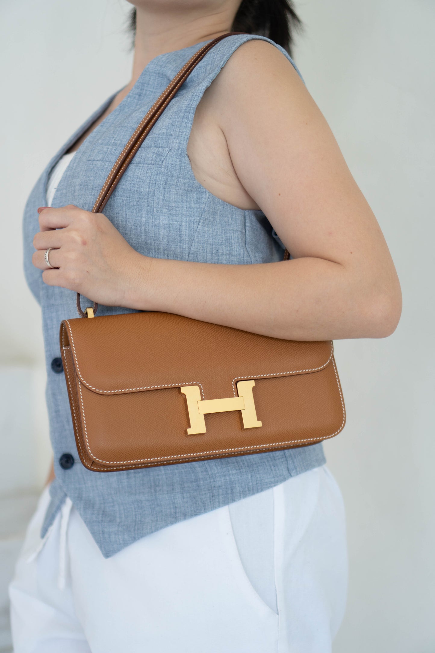 Constance Elan – Gold Epsom Leather with Gold Hardware