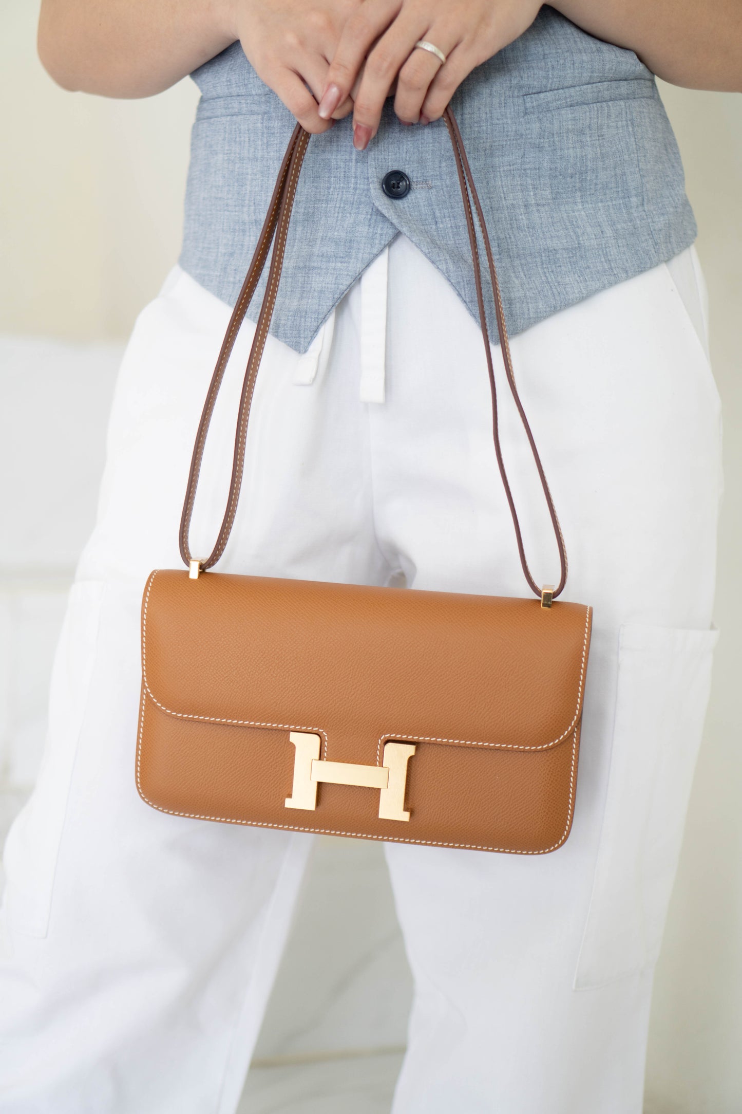 Constance Elan – Gold Epsom Leather with Gold Hardware