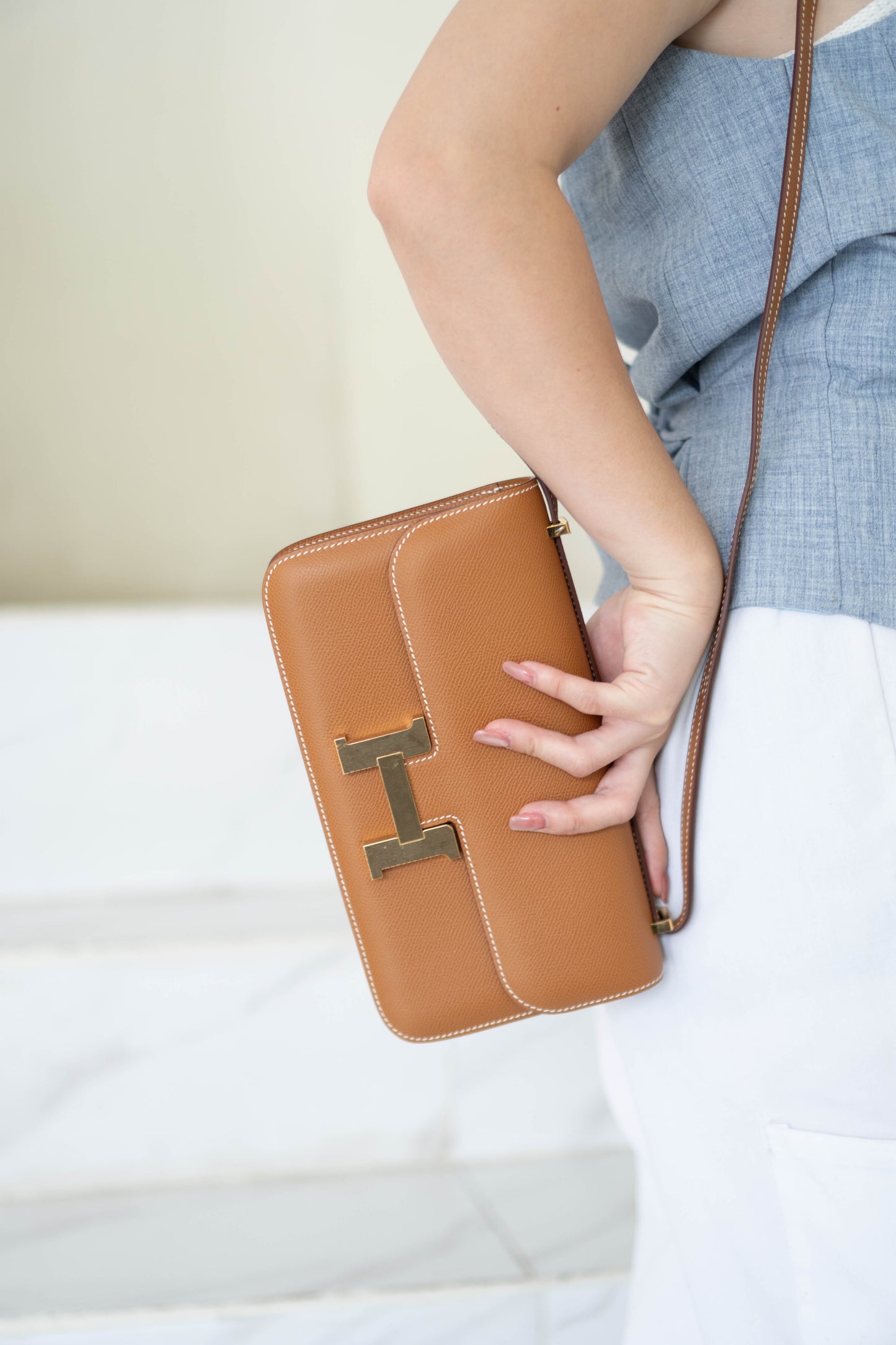 Constance Elan – Gold Epsom Leather with Gold Hardware