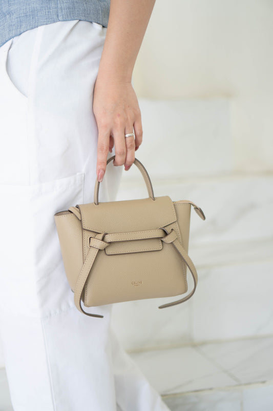 Nano Belt Bag – Light Taupe Calfskin