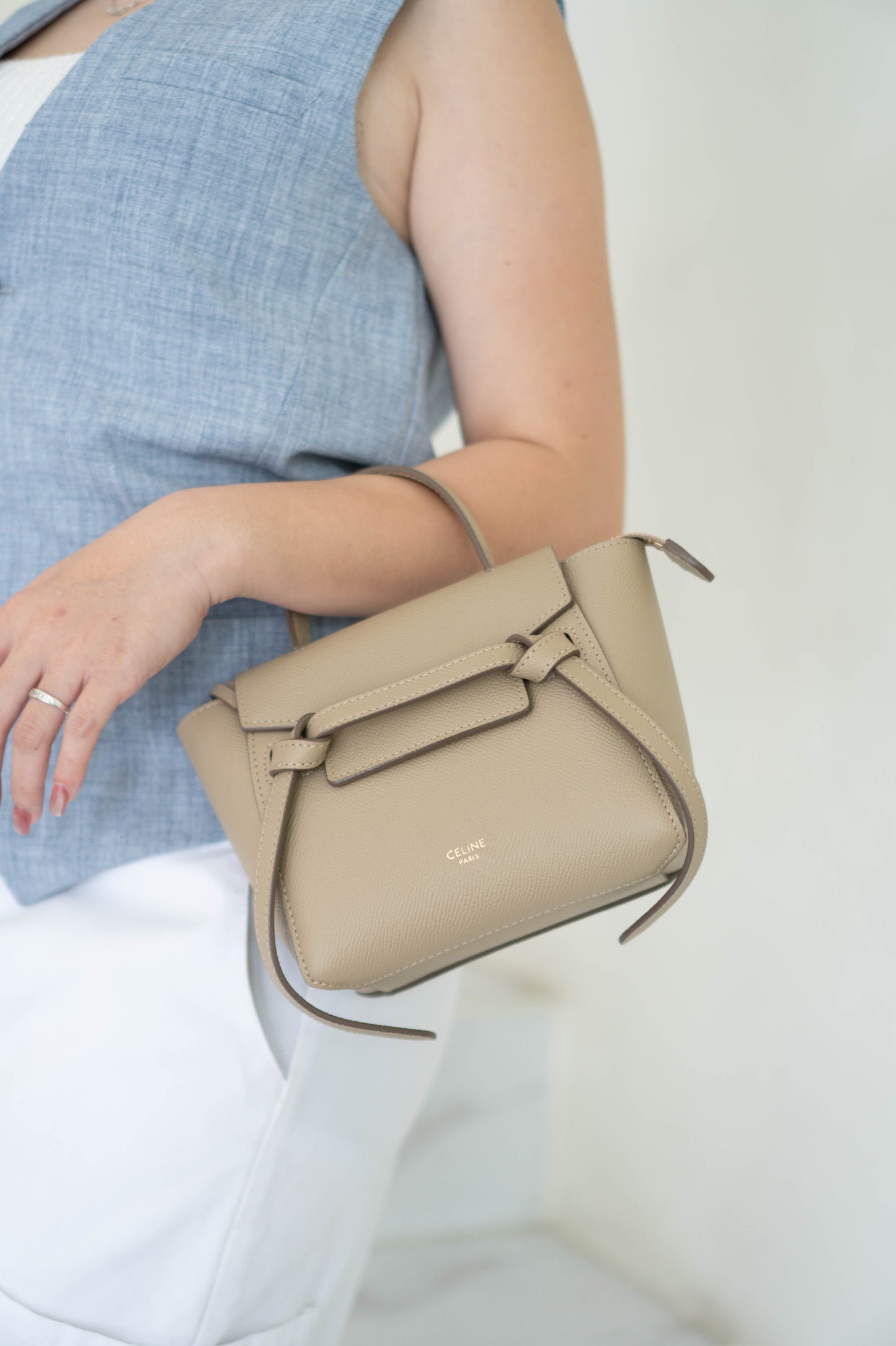 Nano Belt Bag – Light Taupe Calfskin