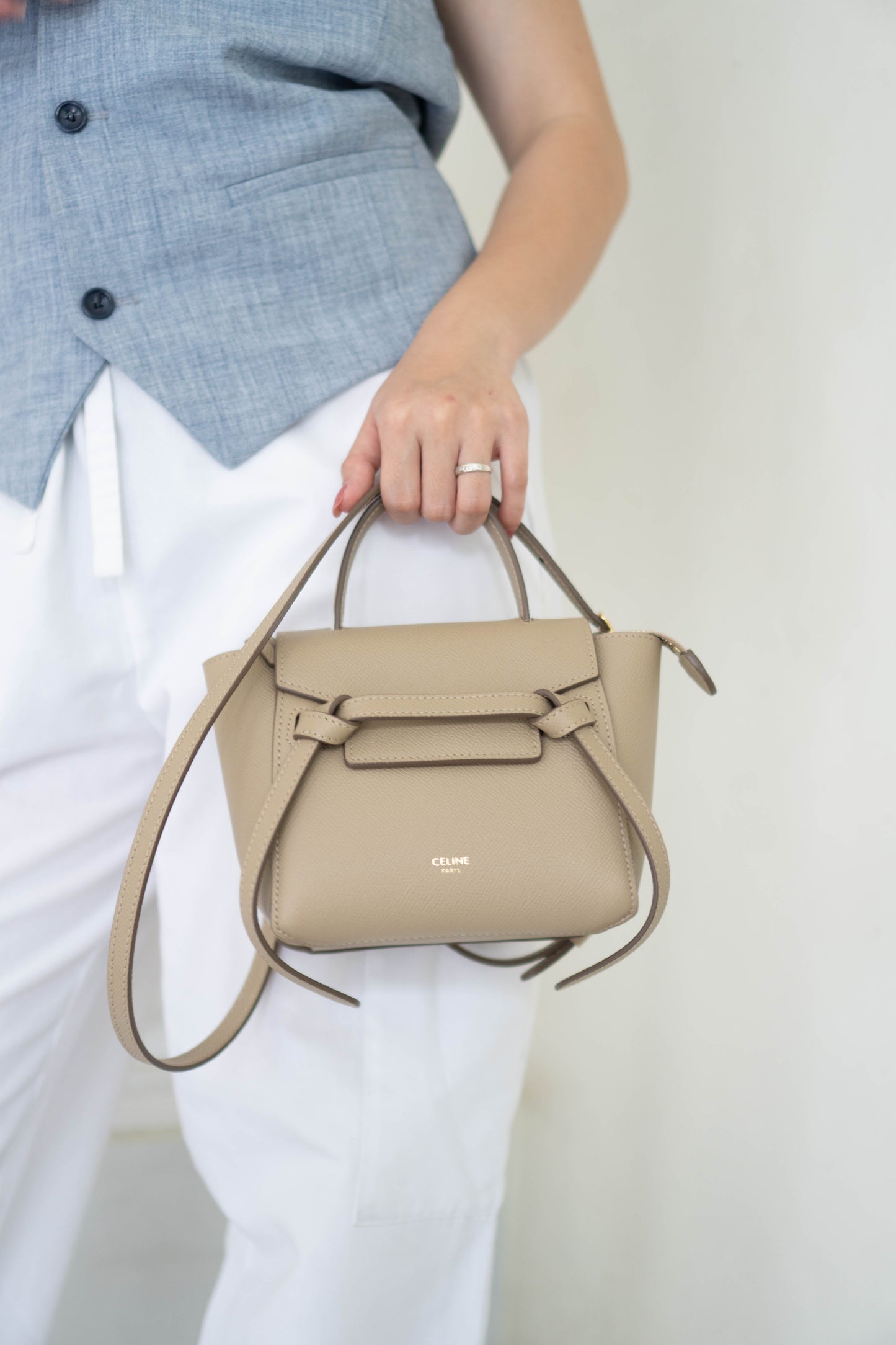 Nano Belt Bag – Light Taupe Calfskin