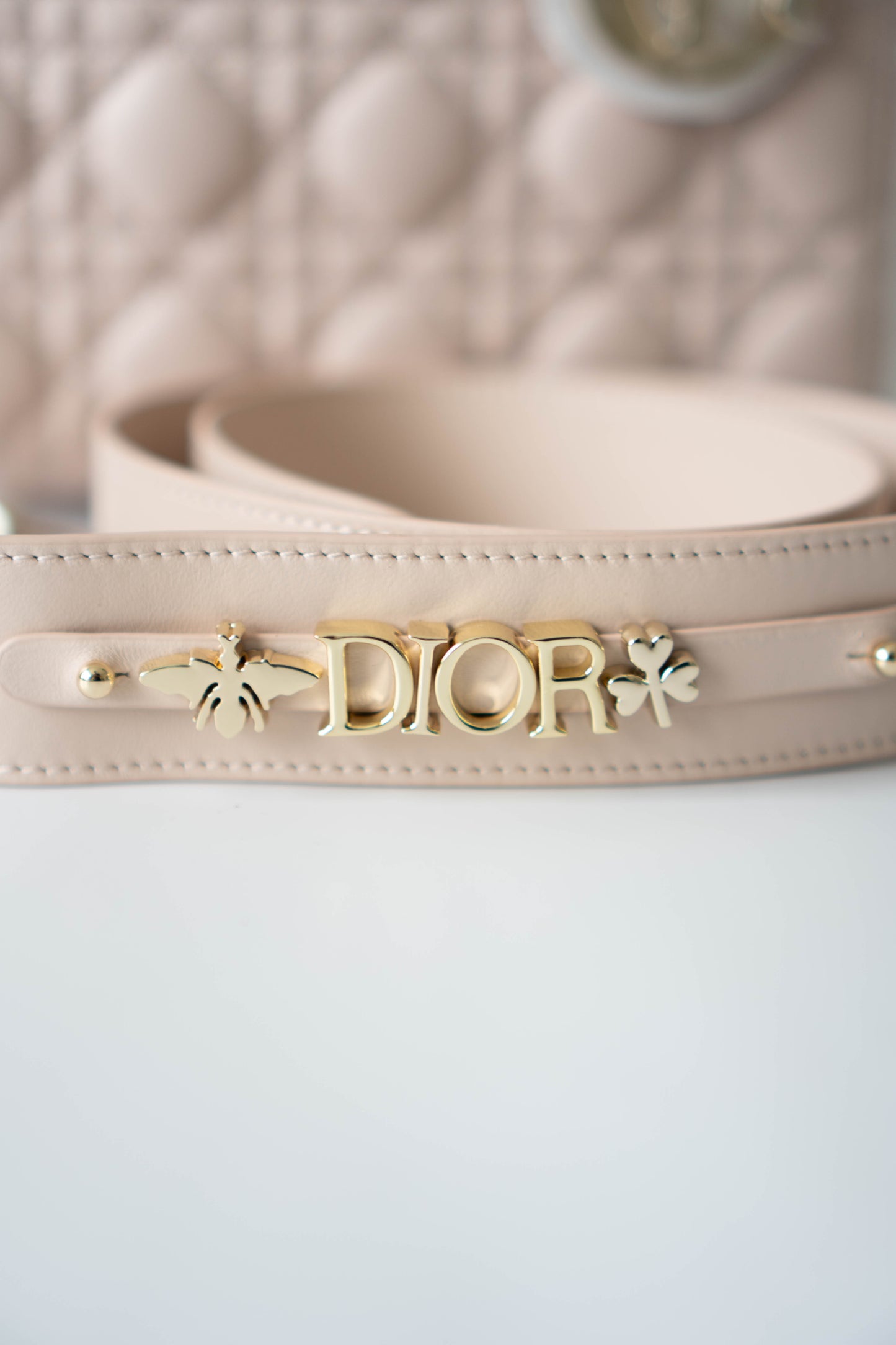 Lady D Small Cannage – Powder Pink Lambskin