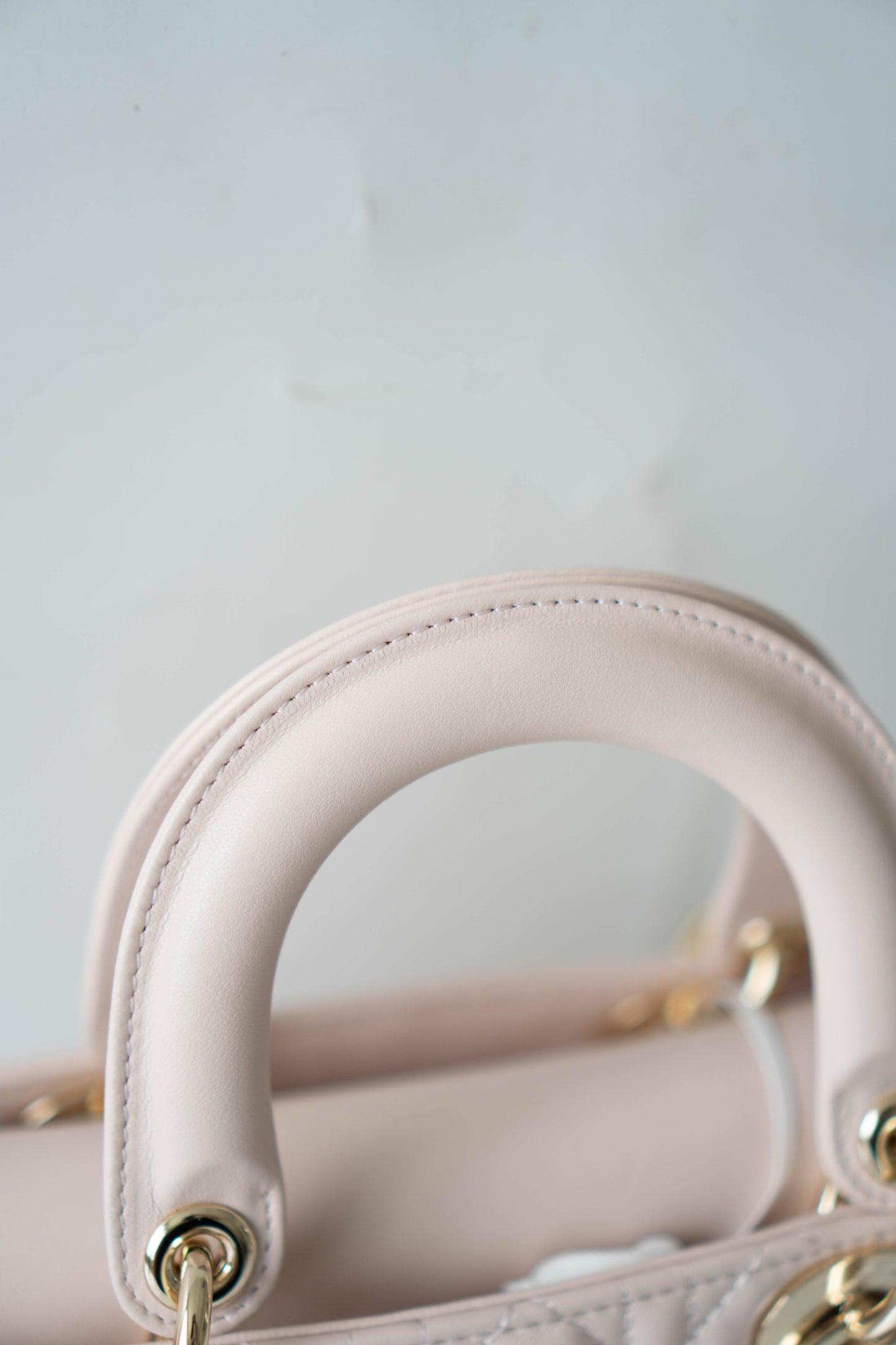 Lady D Small Cannage – Powder Pink Lambskin