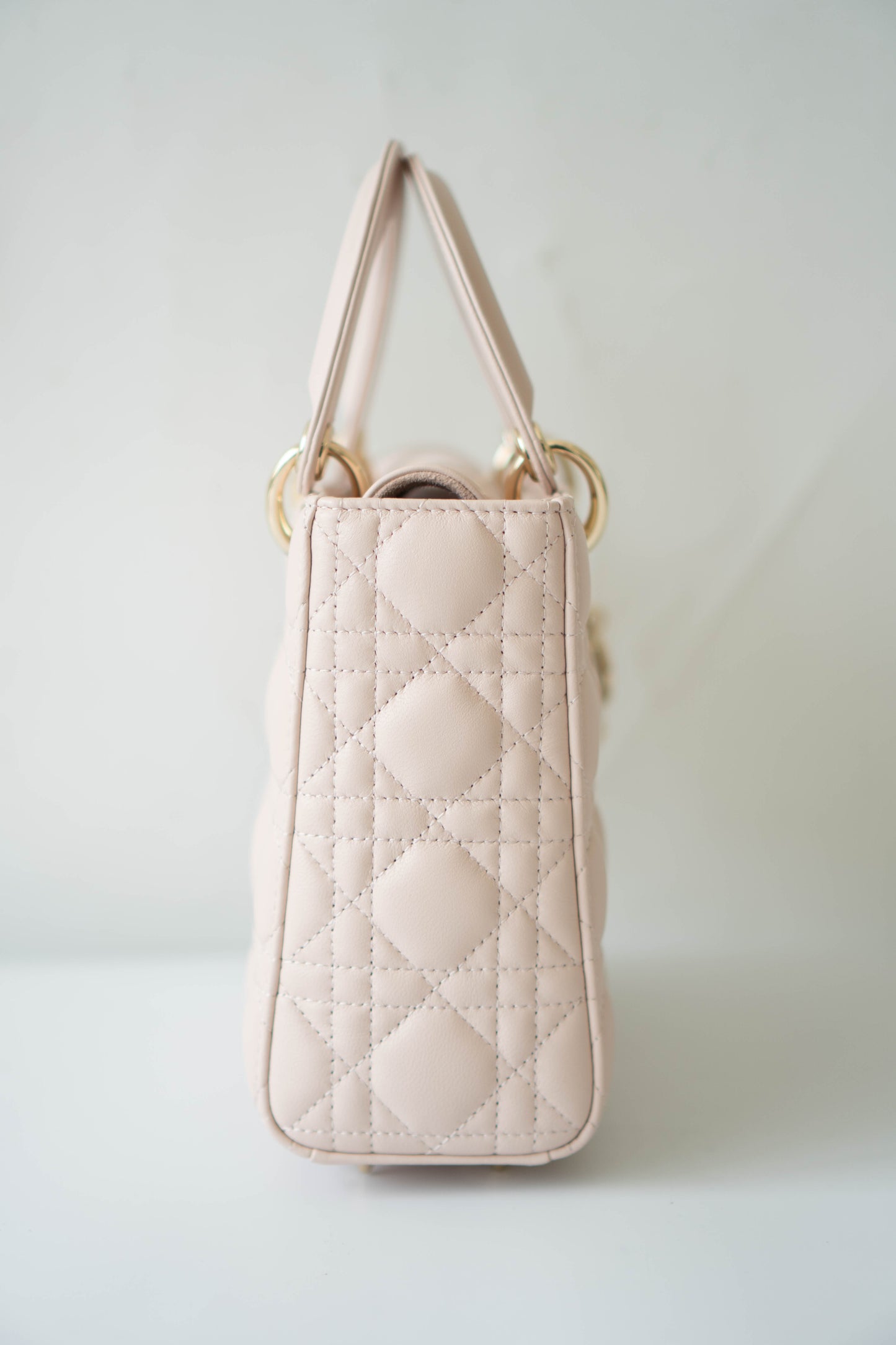 Lady D Small Cannage – Powder Pink Lambskin