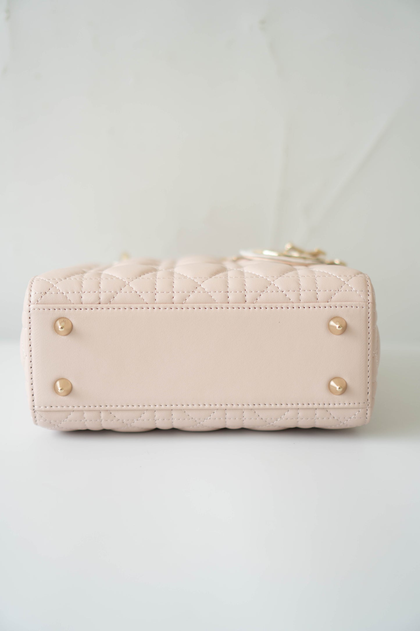 Lady D Small Cannage – Powder Pink Lambskin