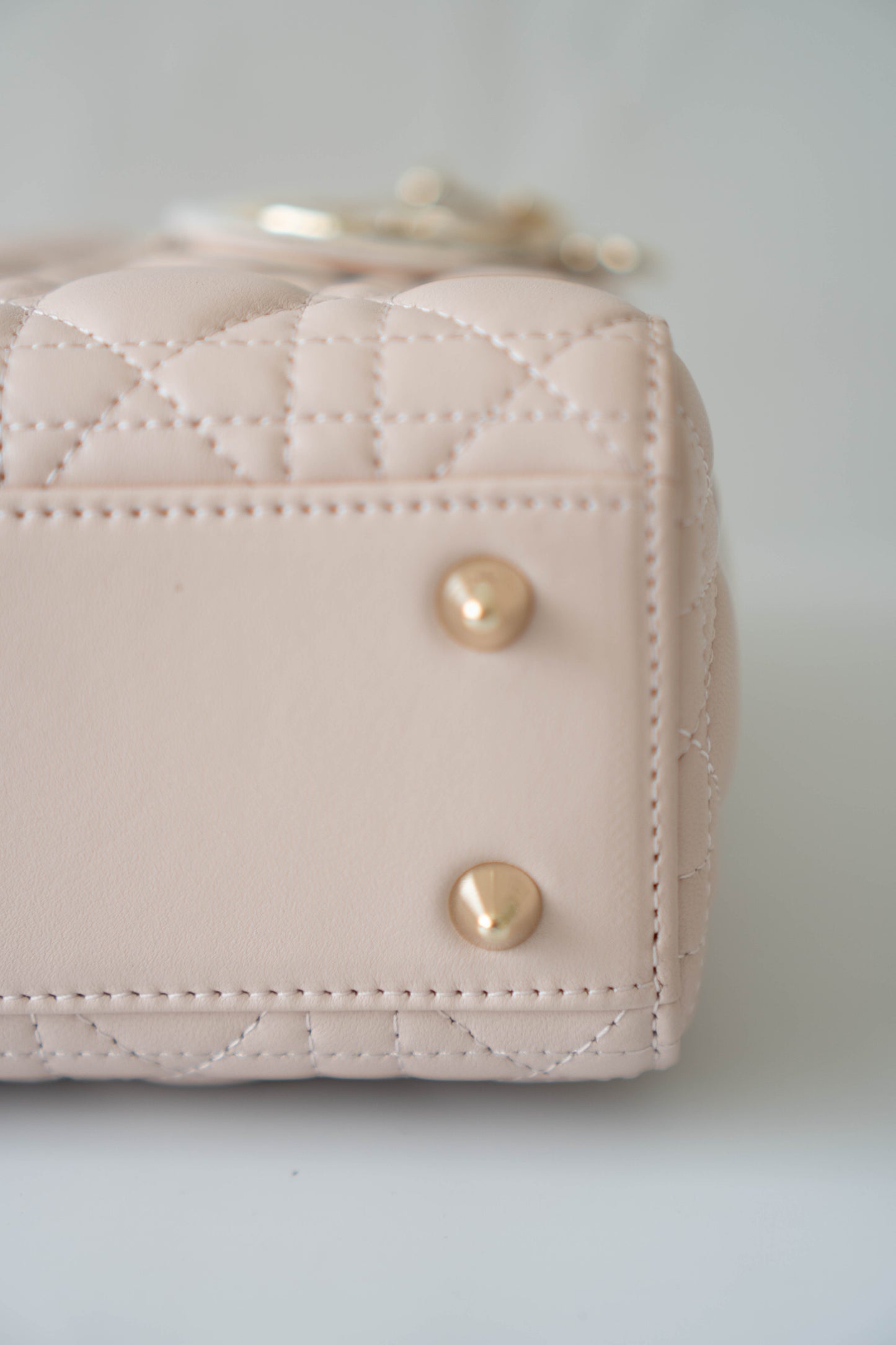 Lady D Small Cannage – Powder Pink Lambskin