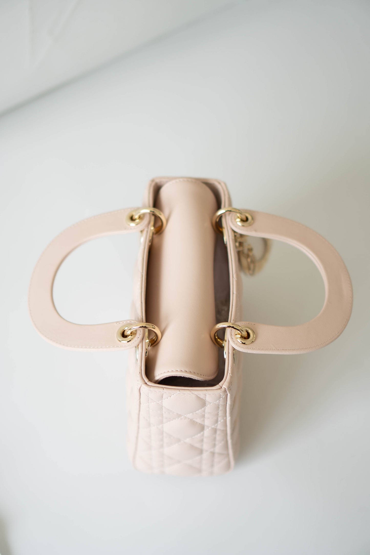 Lady D Small Cannage – Powder Pink Lambskin