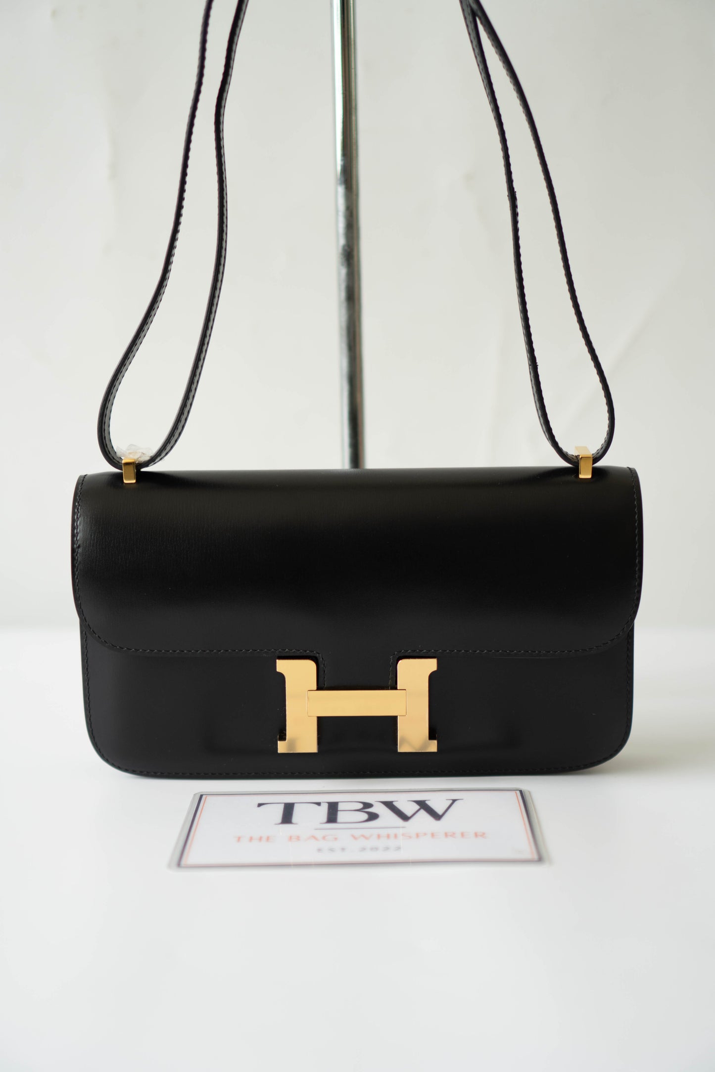 Constance Elan – Noir Box Leather with Gold Hardware