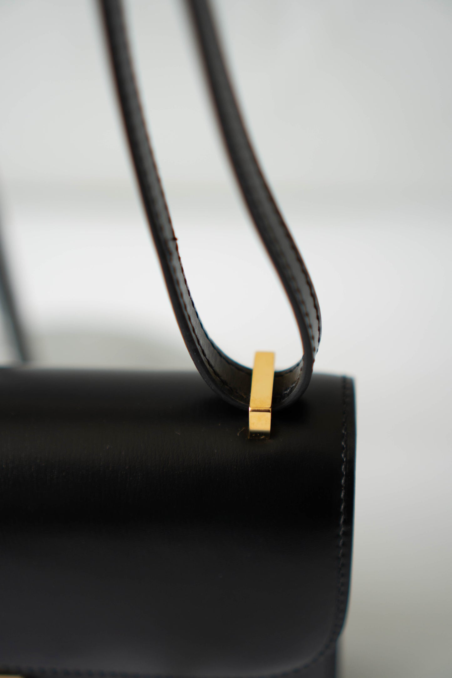 Constance Elan – Noir Box Leather with Gold Hardware