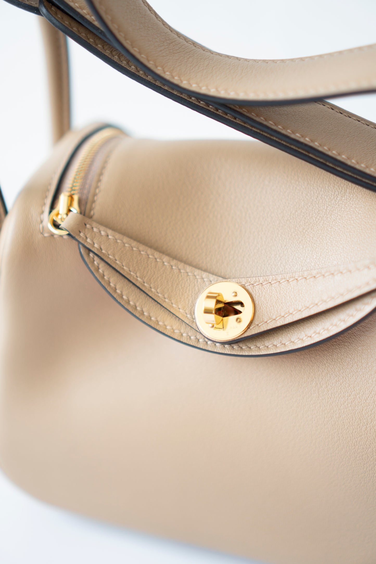 Mini Lind – Chai Swift Leather with Salmon Pink Interior and Gold Hardware